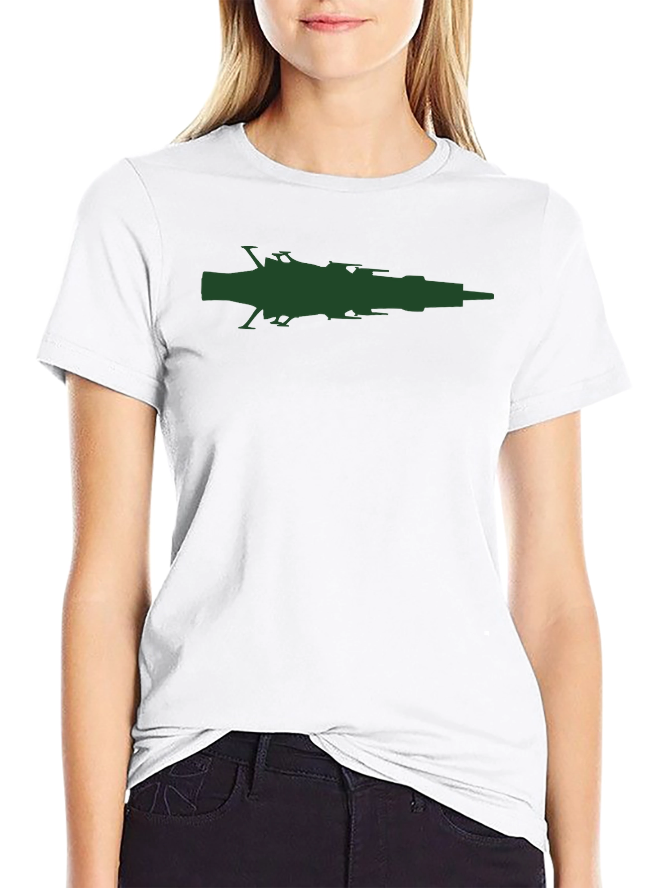 Sci-Fi Spaceship Graphic Tee - Black