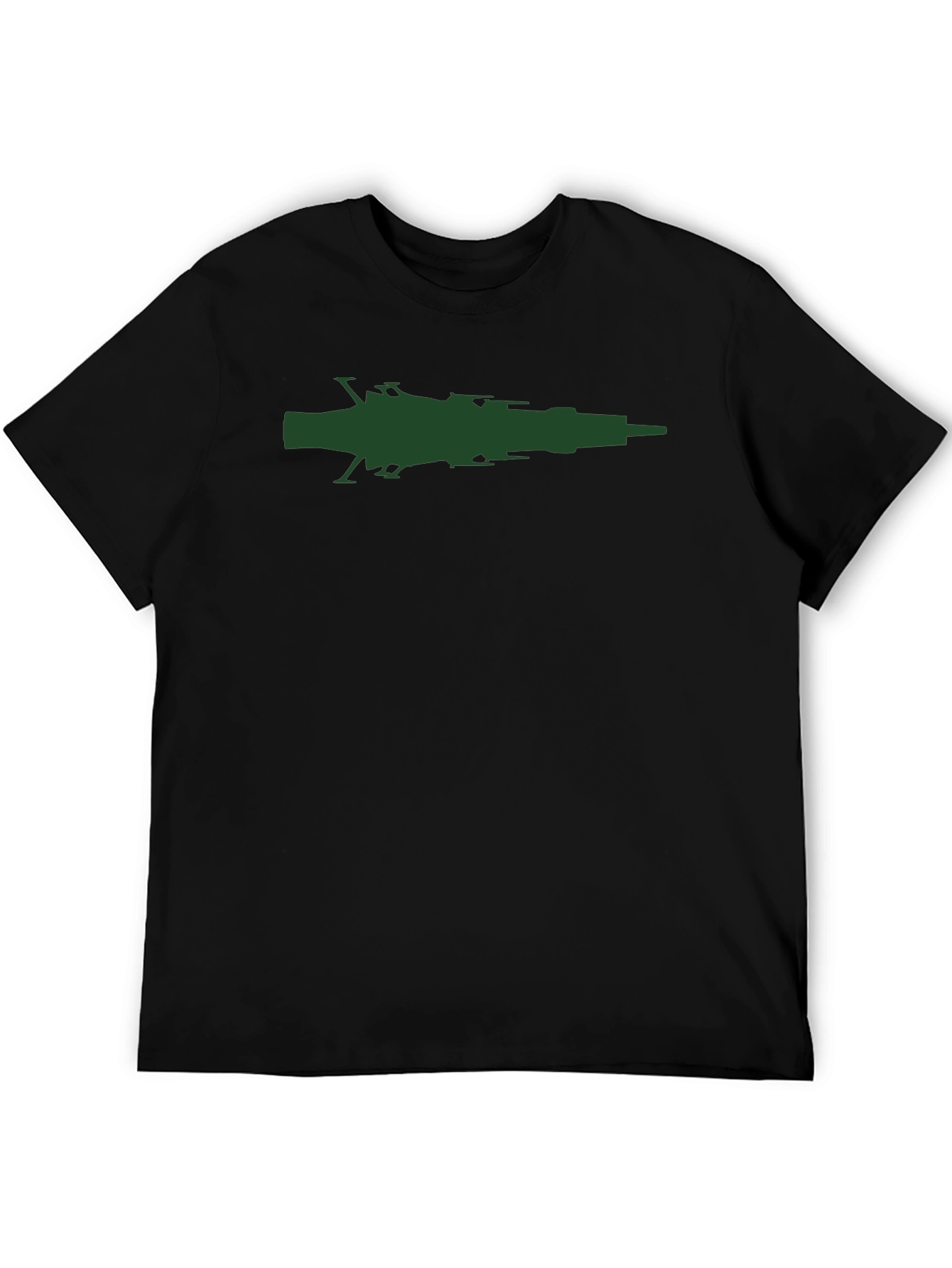Sci-Fi Spaceship Graphic Tee - Black