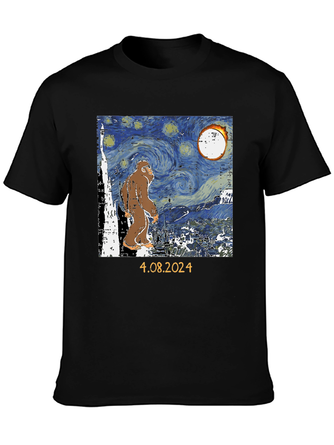Bigfoot Starry Night Eclipse T-Shirt