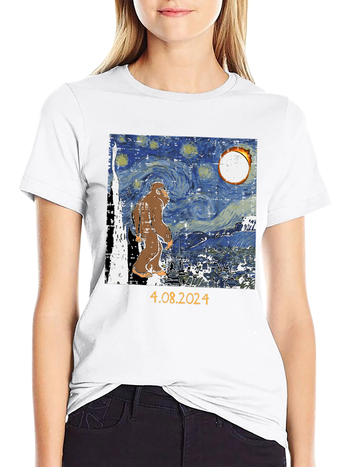 Bigfoot Starry Night Eclipse T-Shirt