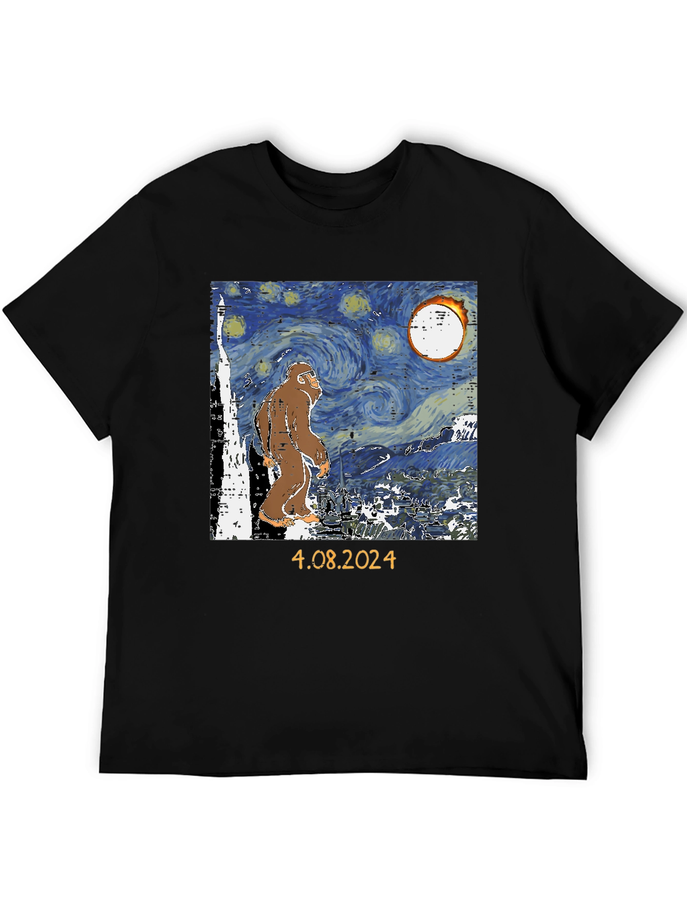 Bigfoot Starry Night Eclipse T-Shirt