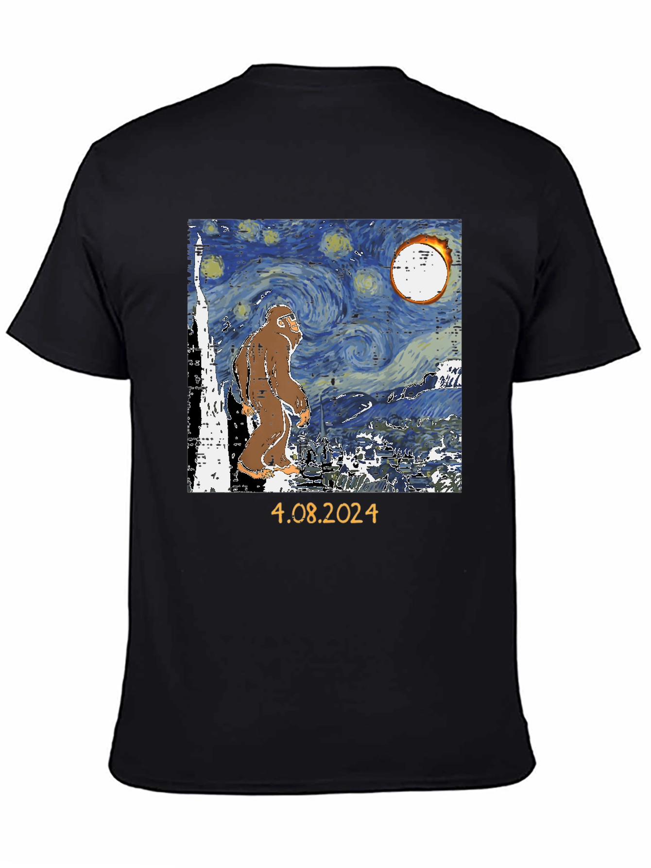 Bigfoot Starry Night Eclipse T-Shirt