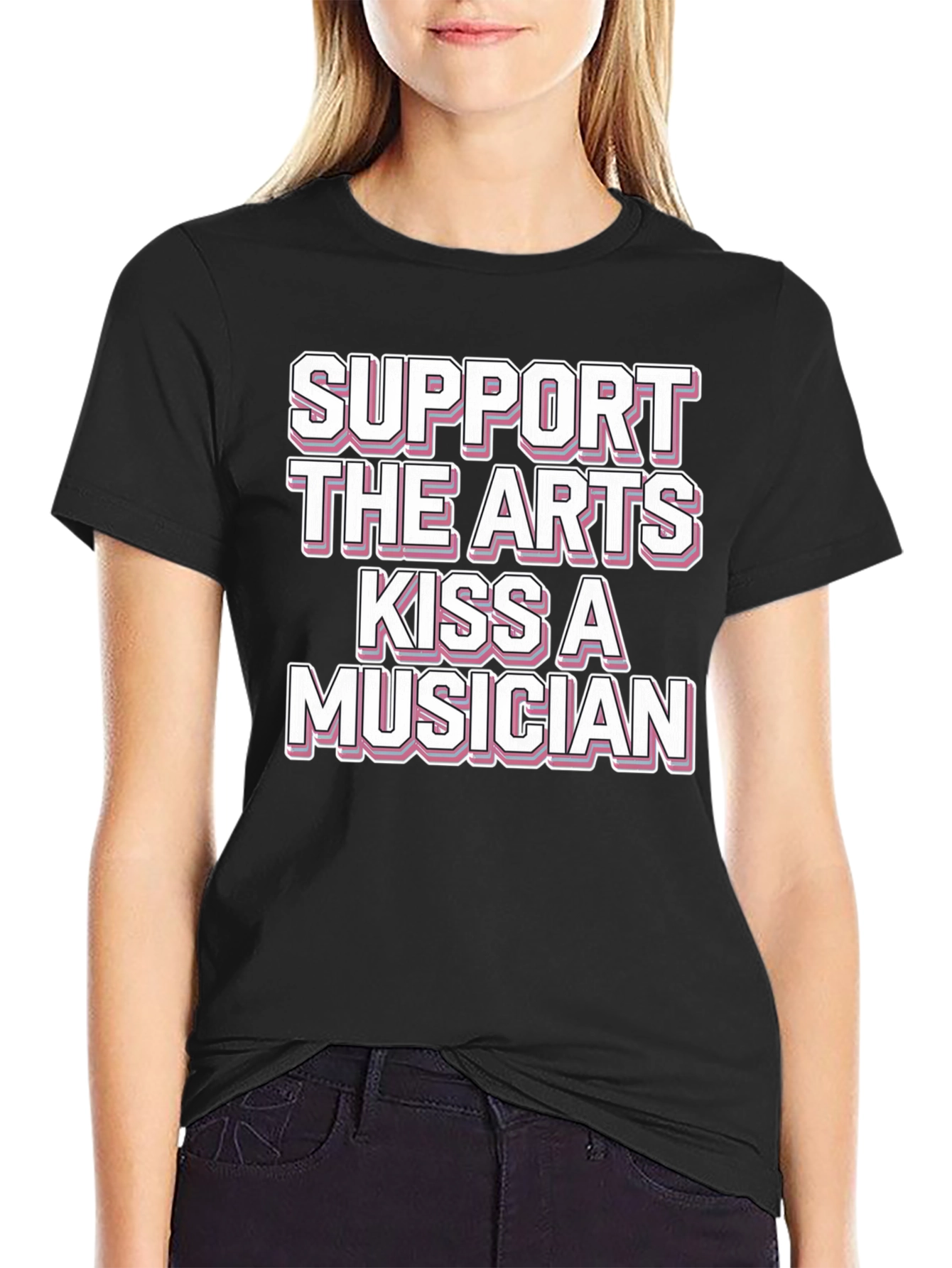 Support the Arts Kiss a Musician Graphic T-Shirt