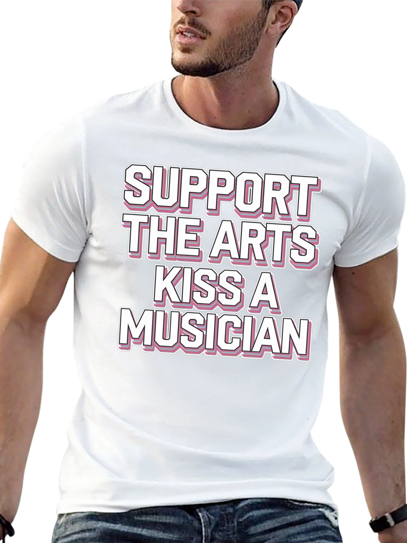 Support the Arts Kiss a Musician Graphic T-Shirt