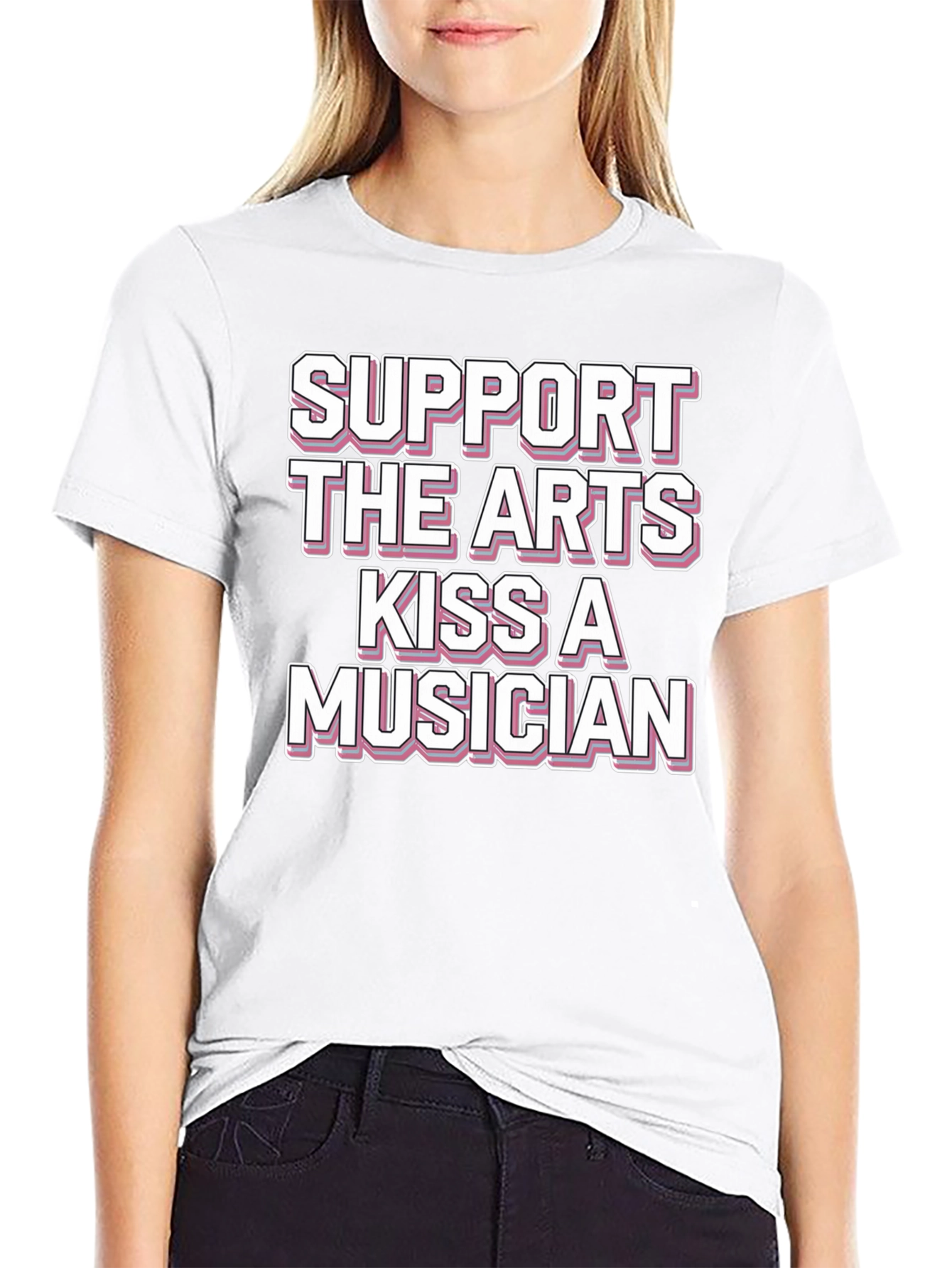 Support the Arts Kiss a Musician Graphic T-Shirt