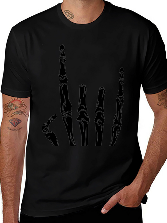 Skeleton Hand Graphic T-Shirt - Black
