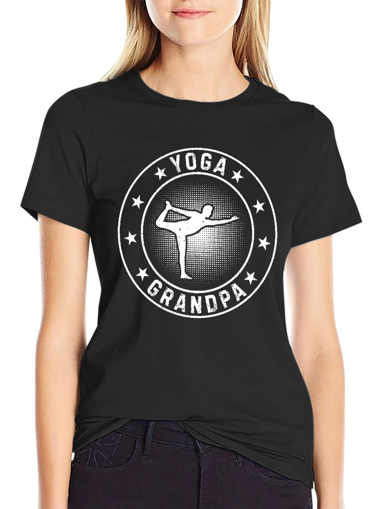 Yoga Grandpa Black T-Shirt