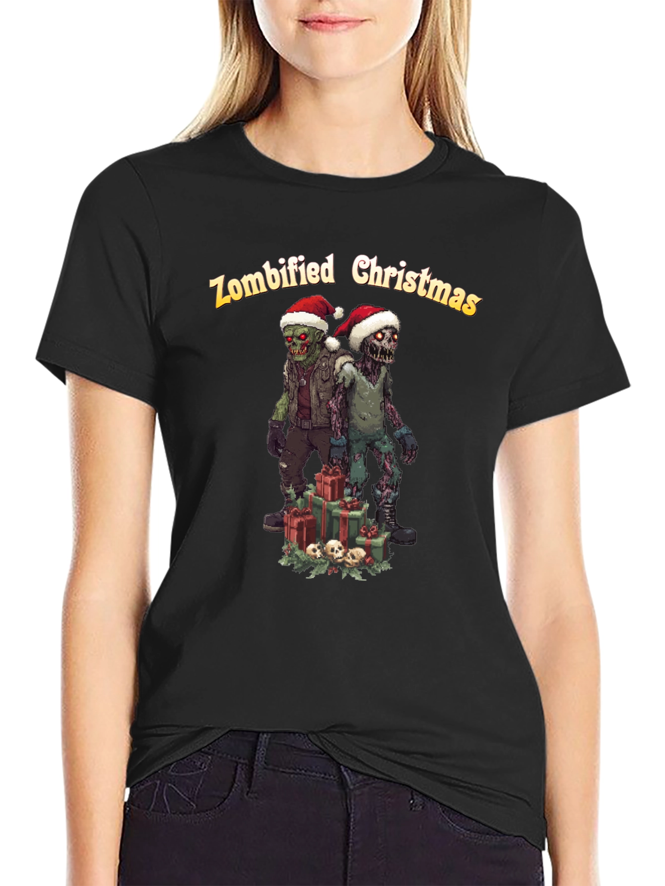 Zombified Christmas Graphic T-Shirt