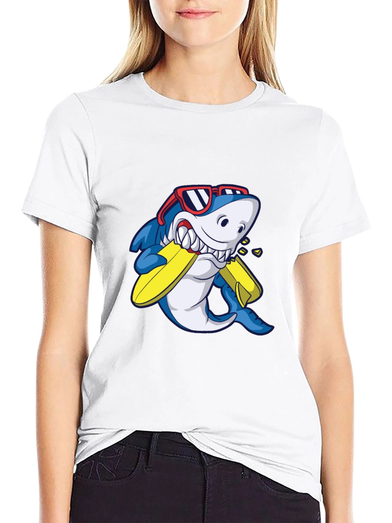 Shark Surfboard Graphic T-Shirt