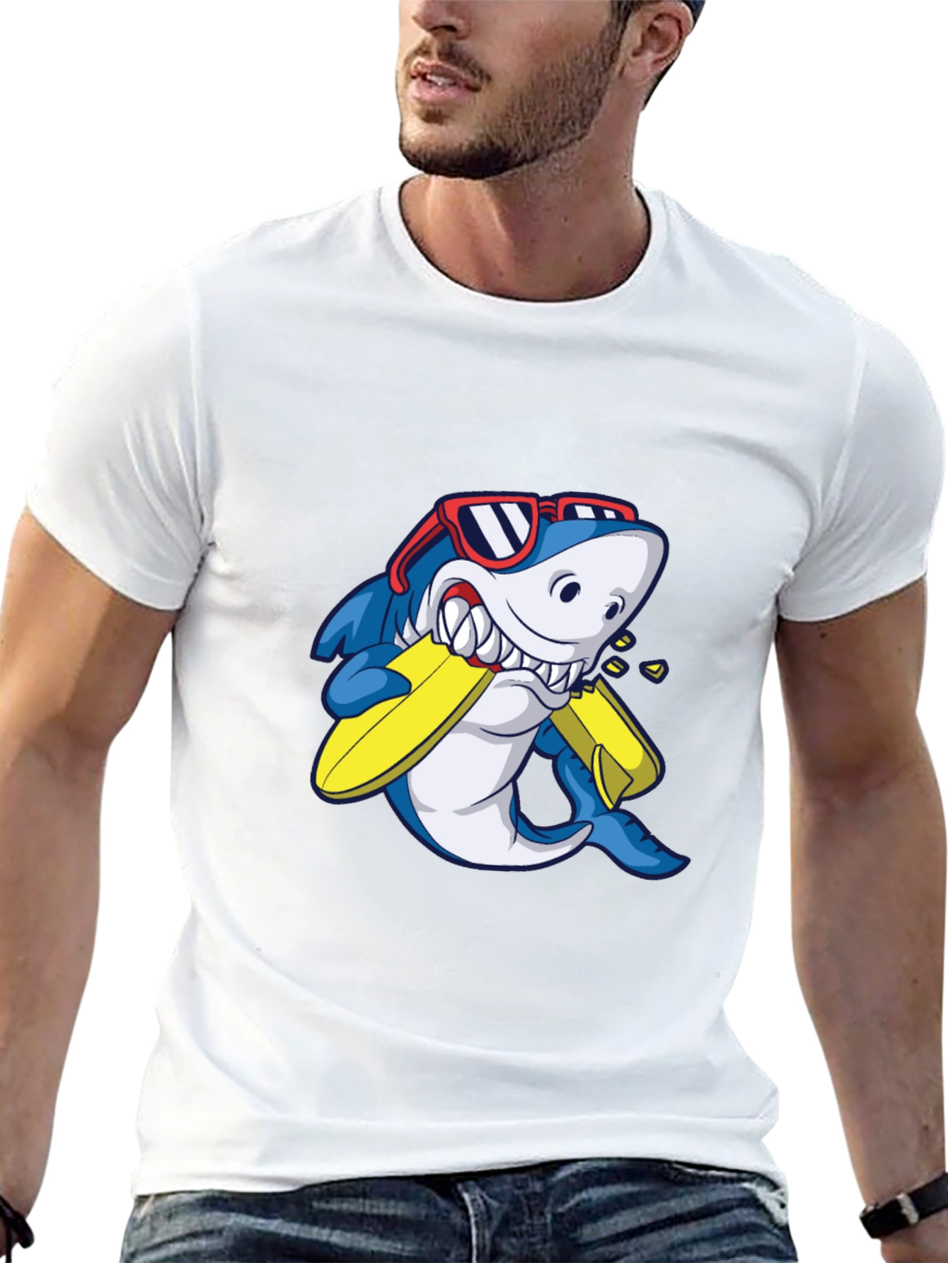 Shark Surfboard Graphic T-Shirt