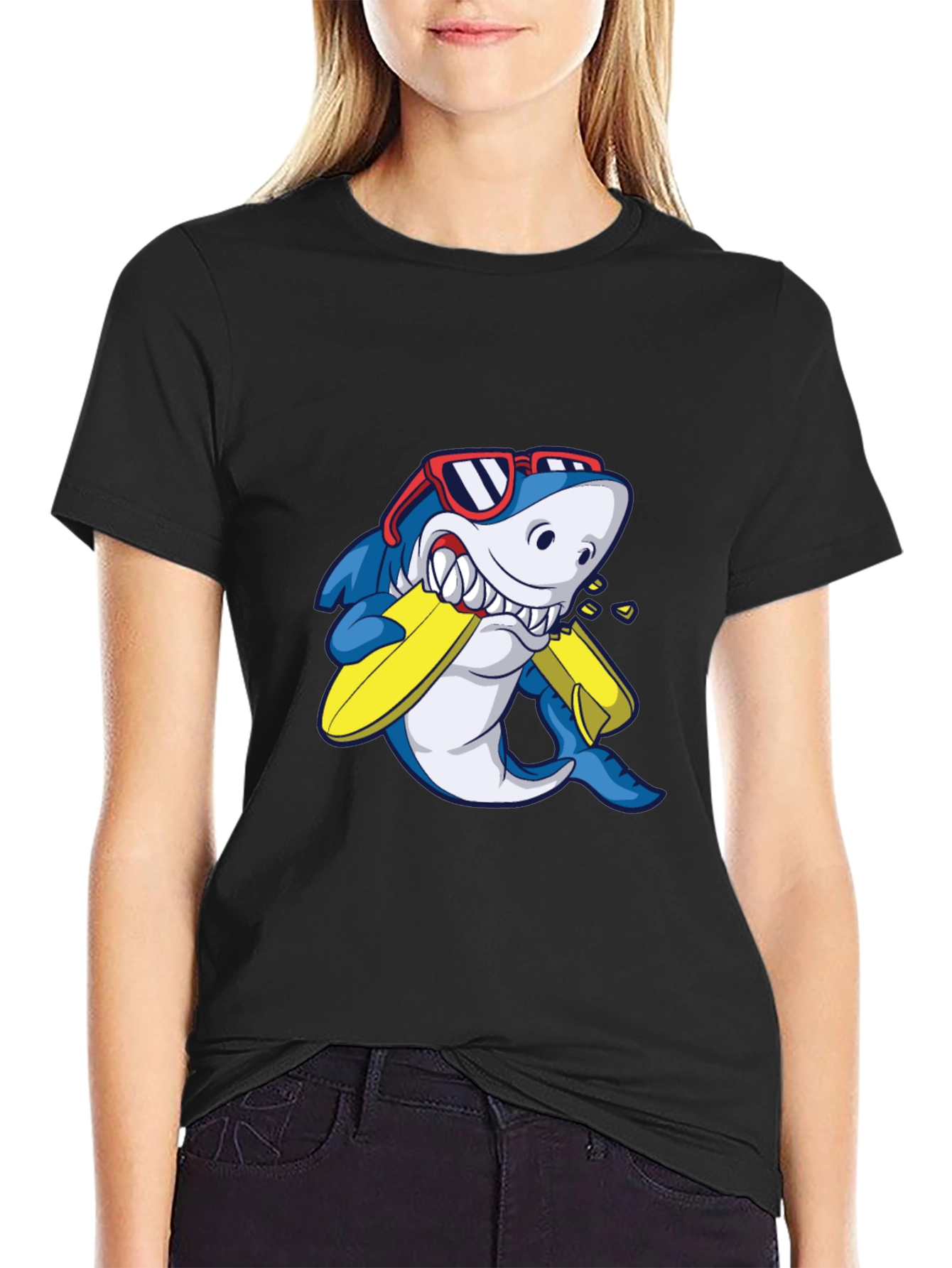 Shark Surfboard Graphic T-Shirt