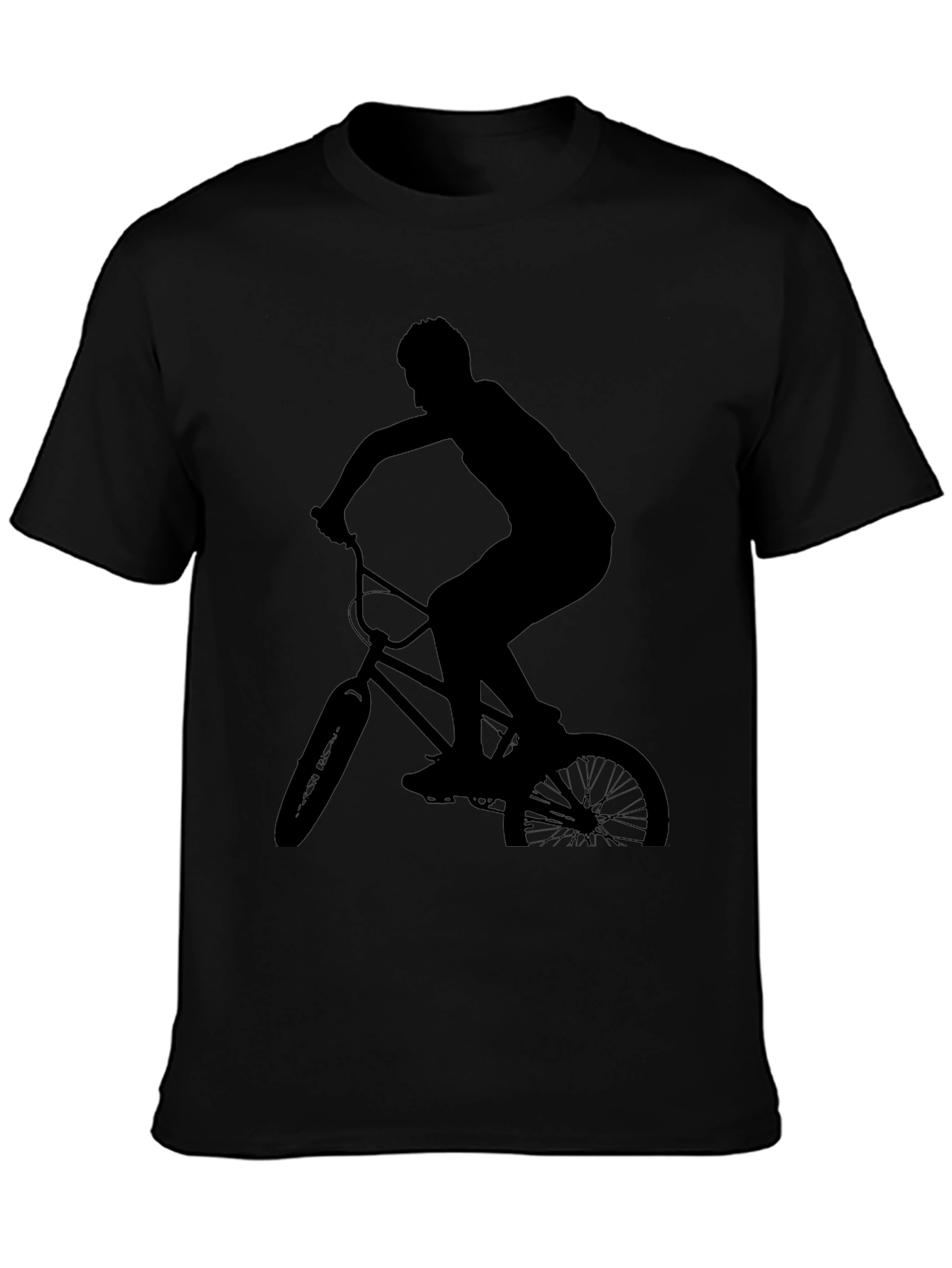 BMX Rider Silhouette Graphic Tee - Black