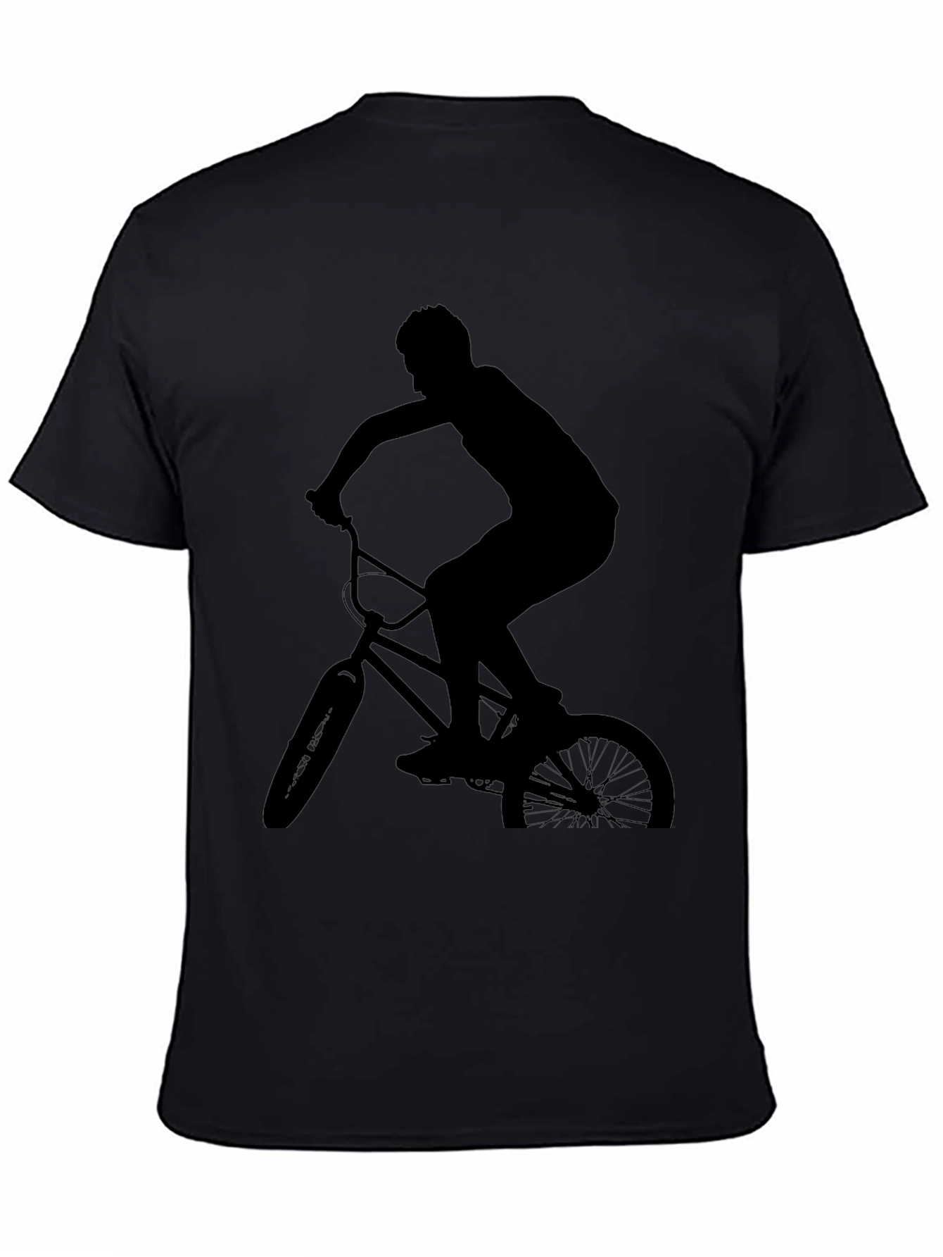 BMX Rider Silhouette Graphic Tee - Black