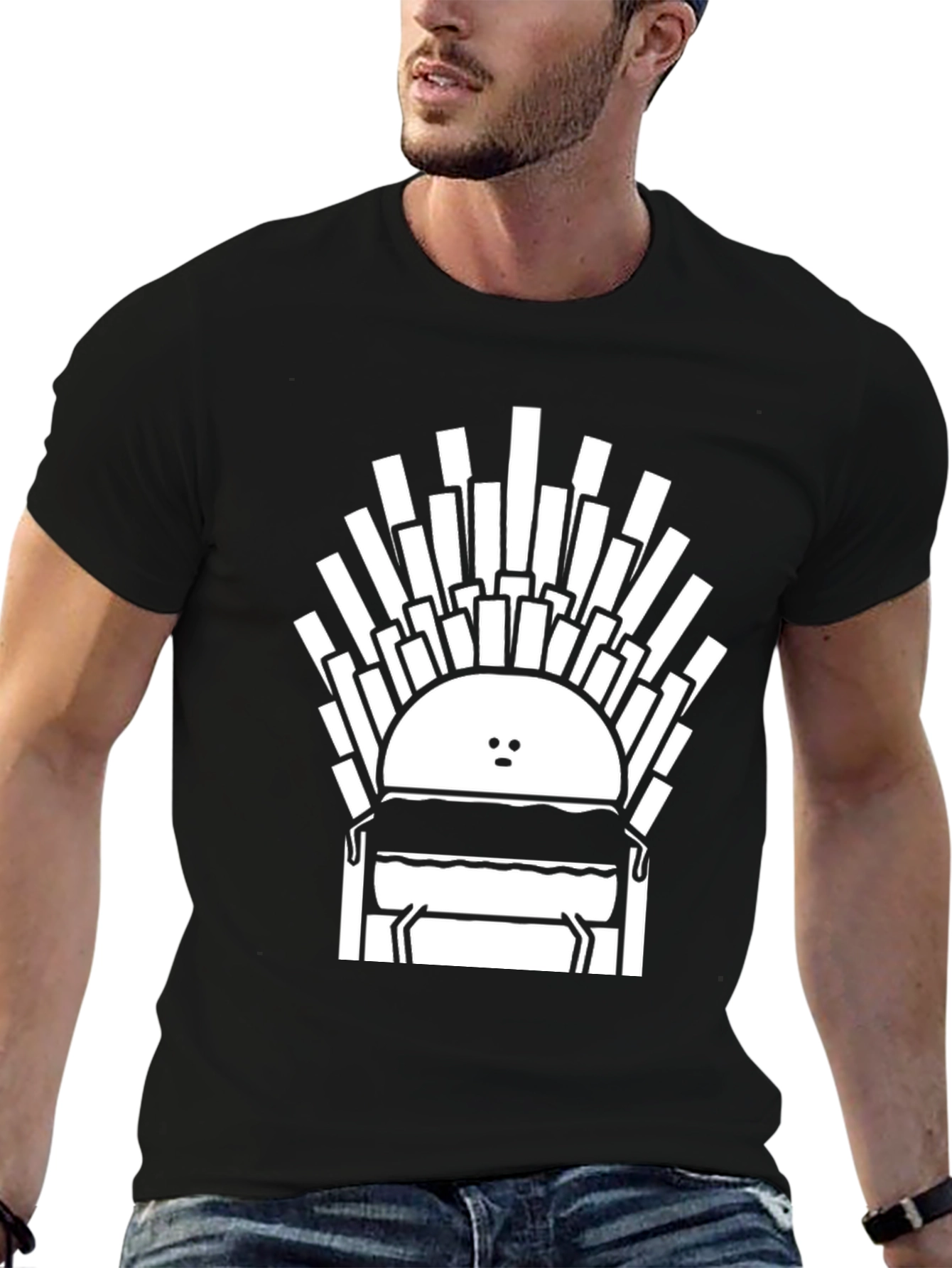 Burger Throne Graphic Tee - Unisex Cotton T-Shirt