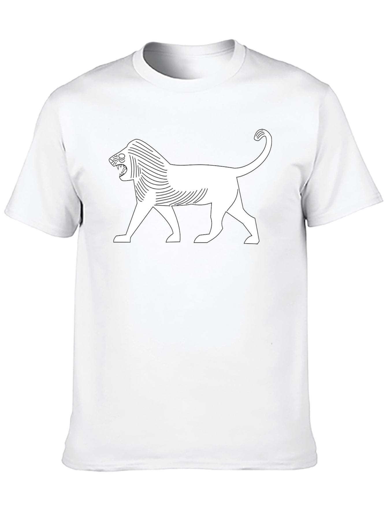 Stylized Lion Graphic T-Shirt - Black