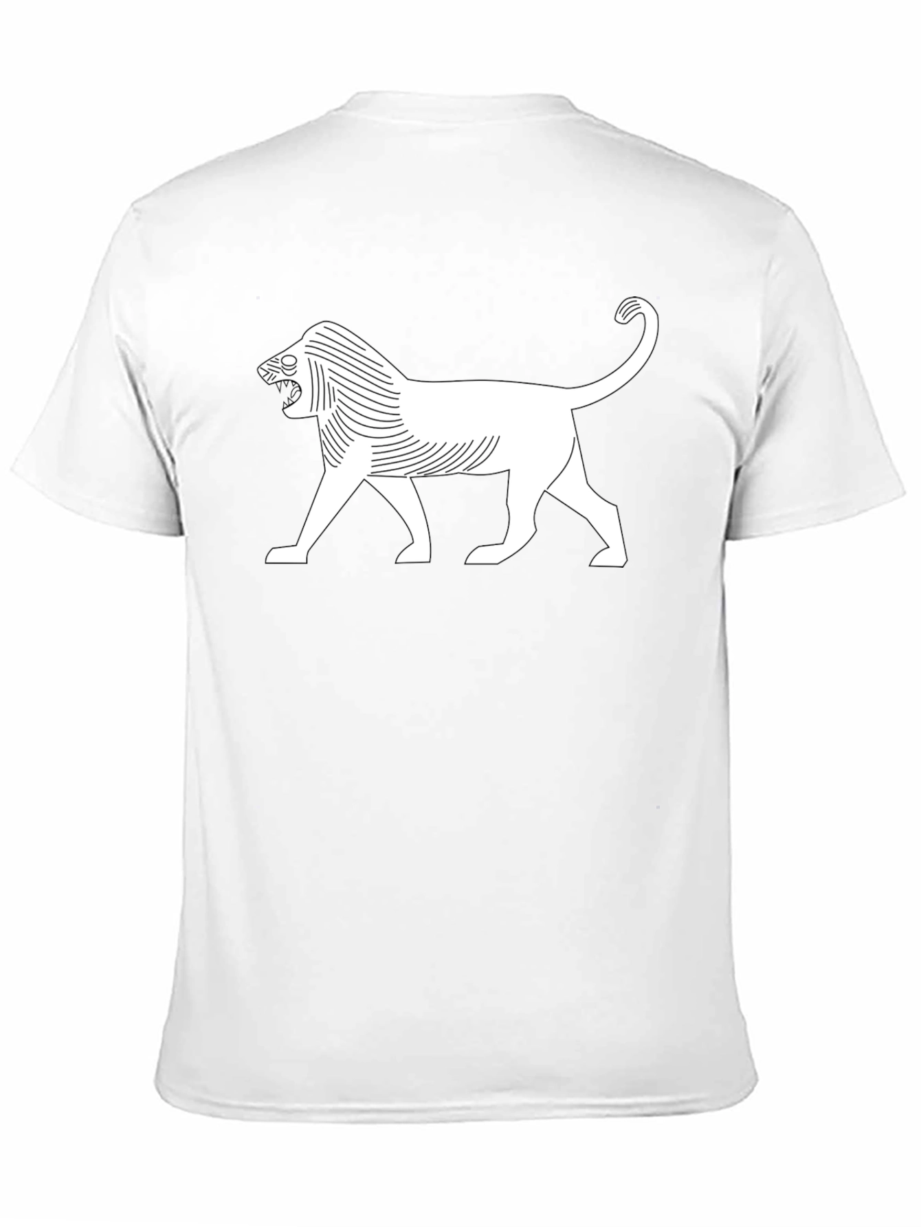 Stylized Lion Graphic T-Shirt - Black
