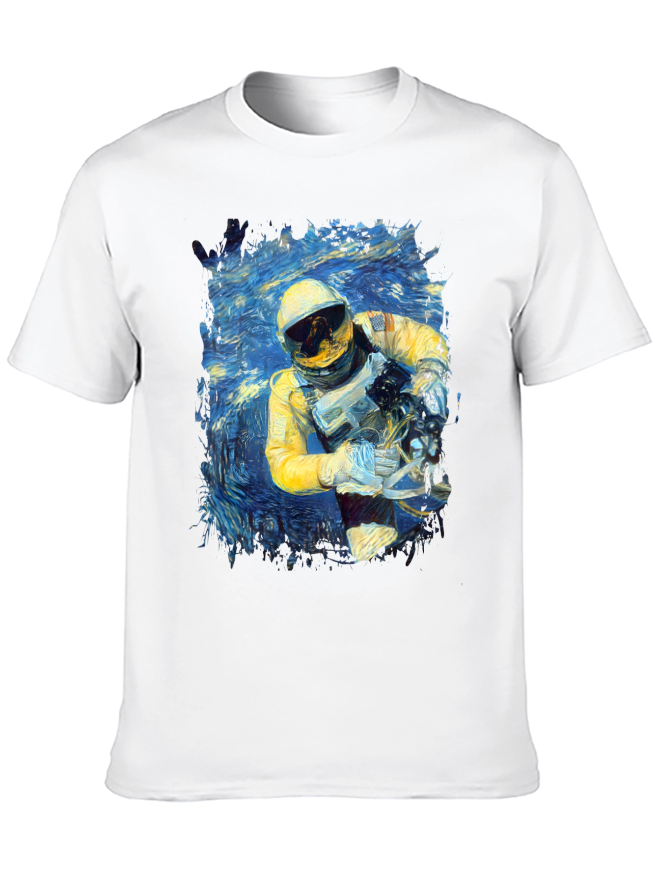 Starry Astronaut T-Shirt - Unique Space Art Tee