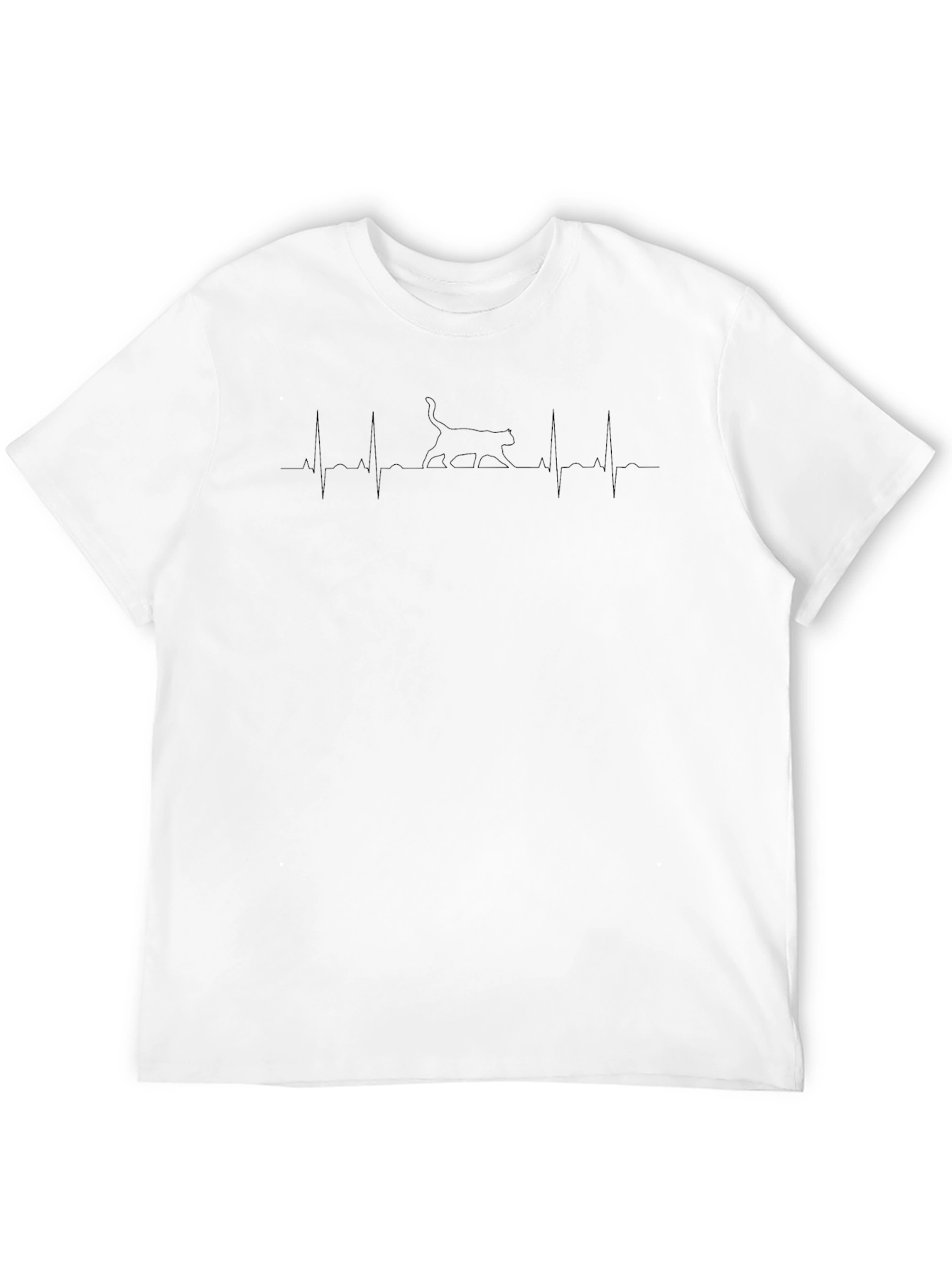 Cat Heartbeat Line T-Shirt - Graphic Tee