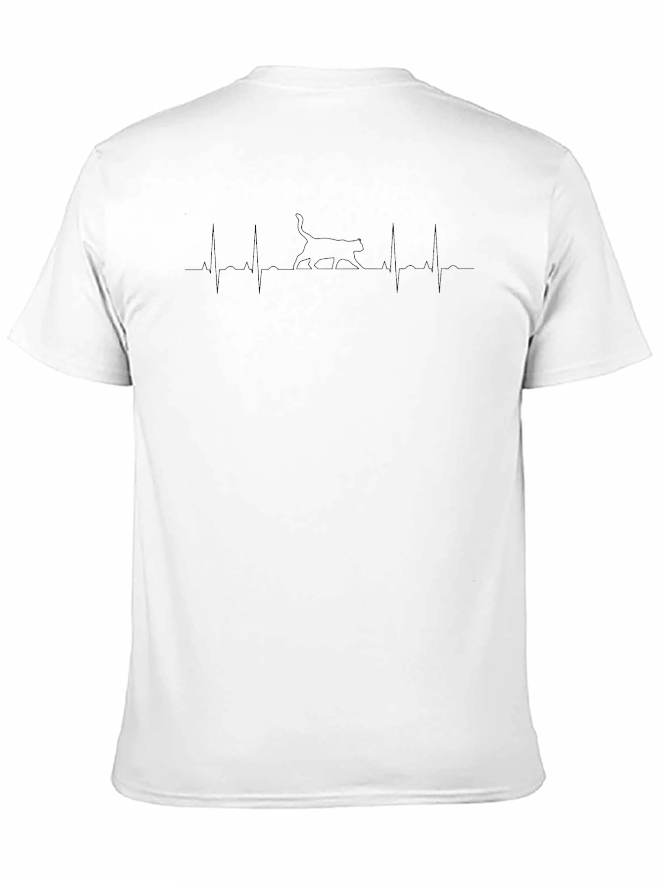 Cat Heartbeat Line T-Shirt - Graphic Tee