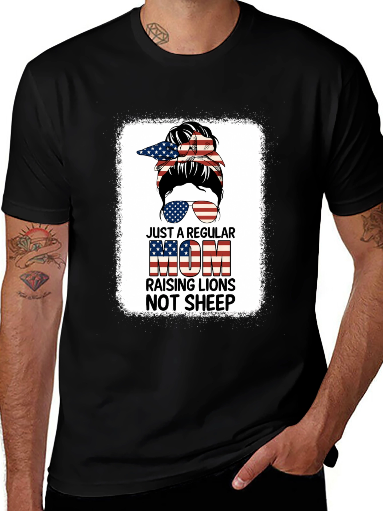 Regular Mom Raising Lions Graphic T-Shirt
