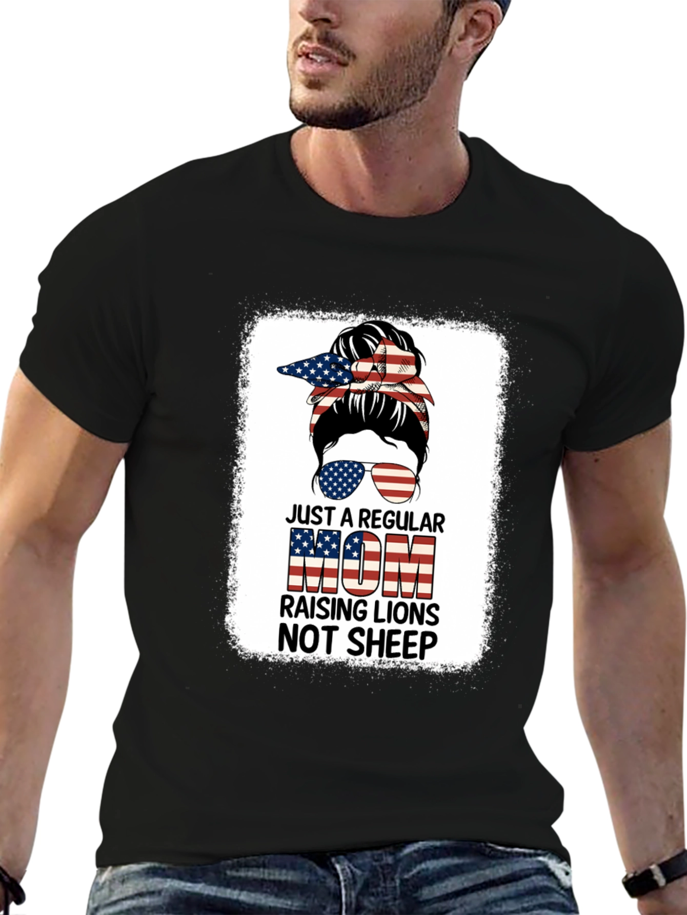 Regular Mom Raising Lions Graphic T-Shirt