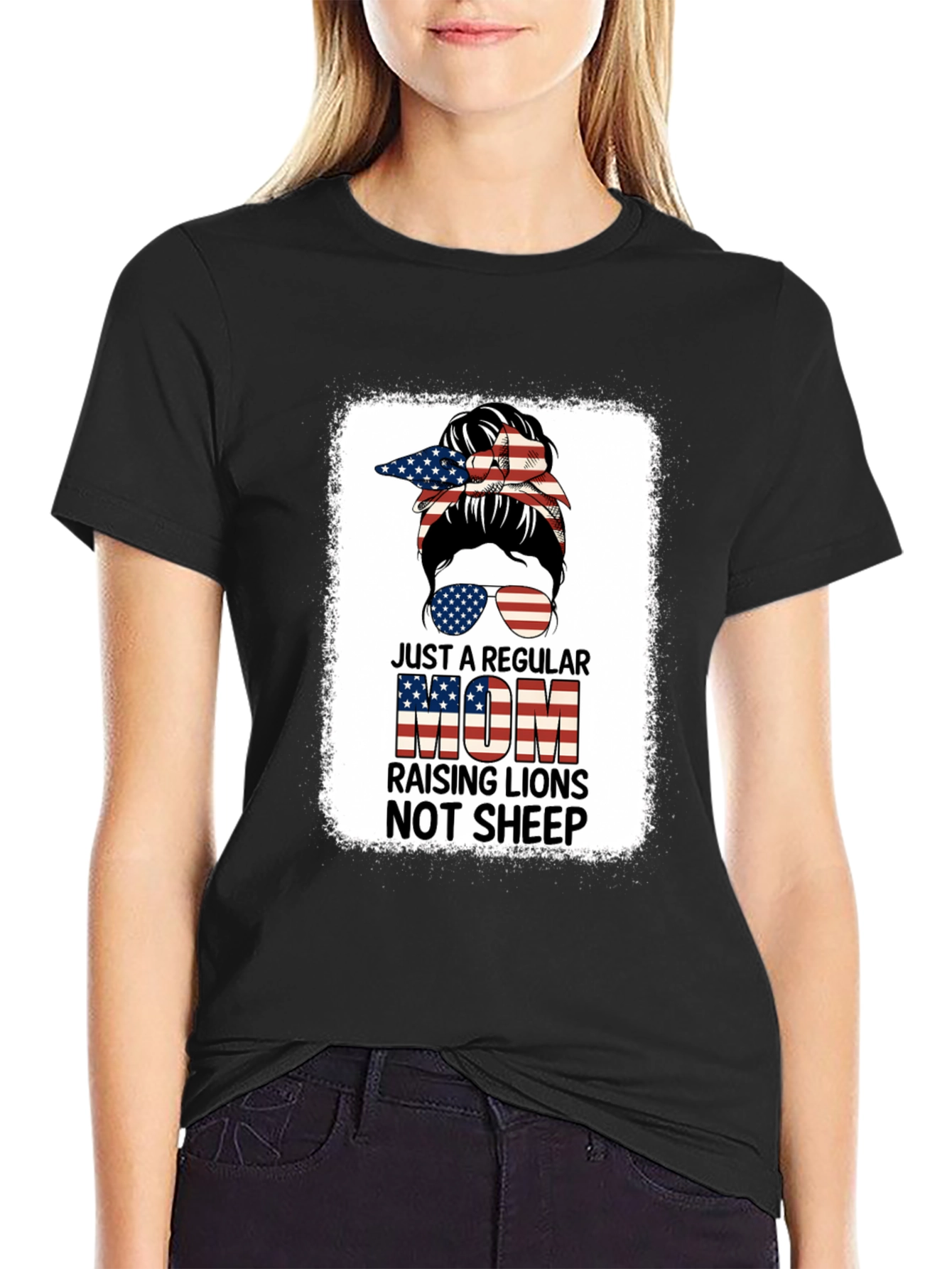 Regular Mom Raising Lions Graphic T-Shirt