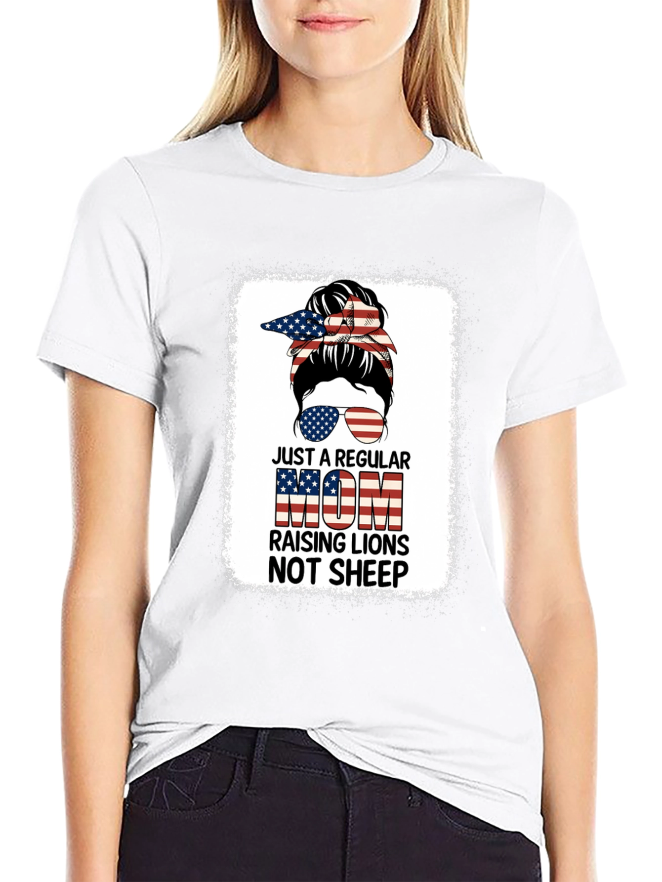 Regular Mom Raising Lions Graphic T-Shirt