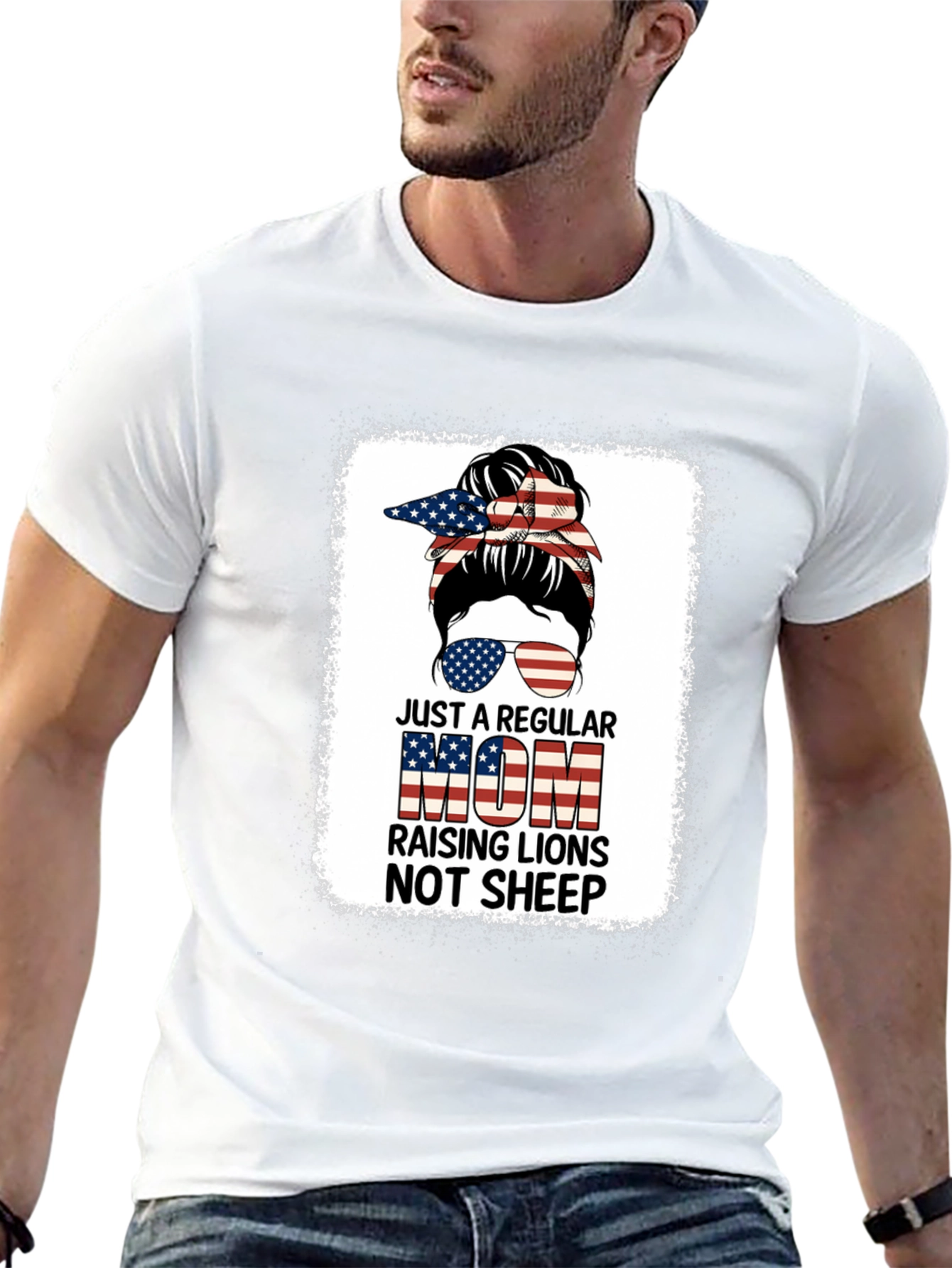 Regular Mom Raising Lions Graphic T-Shirt