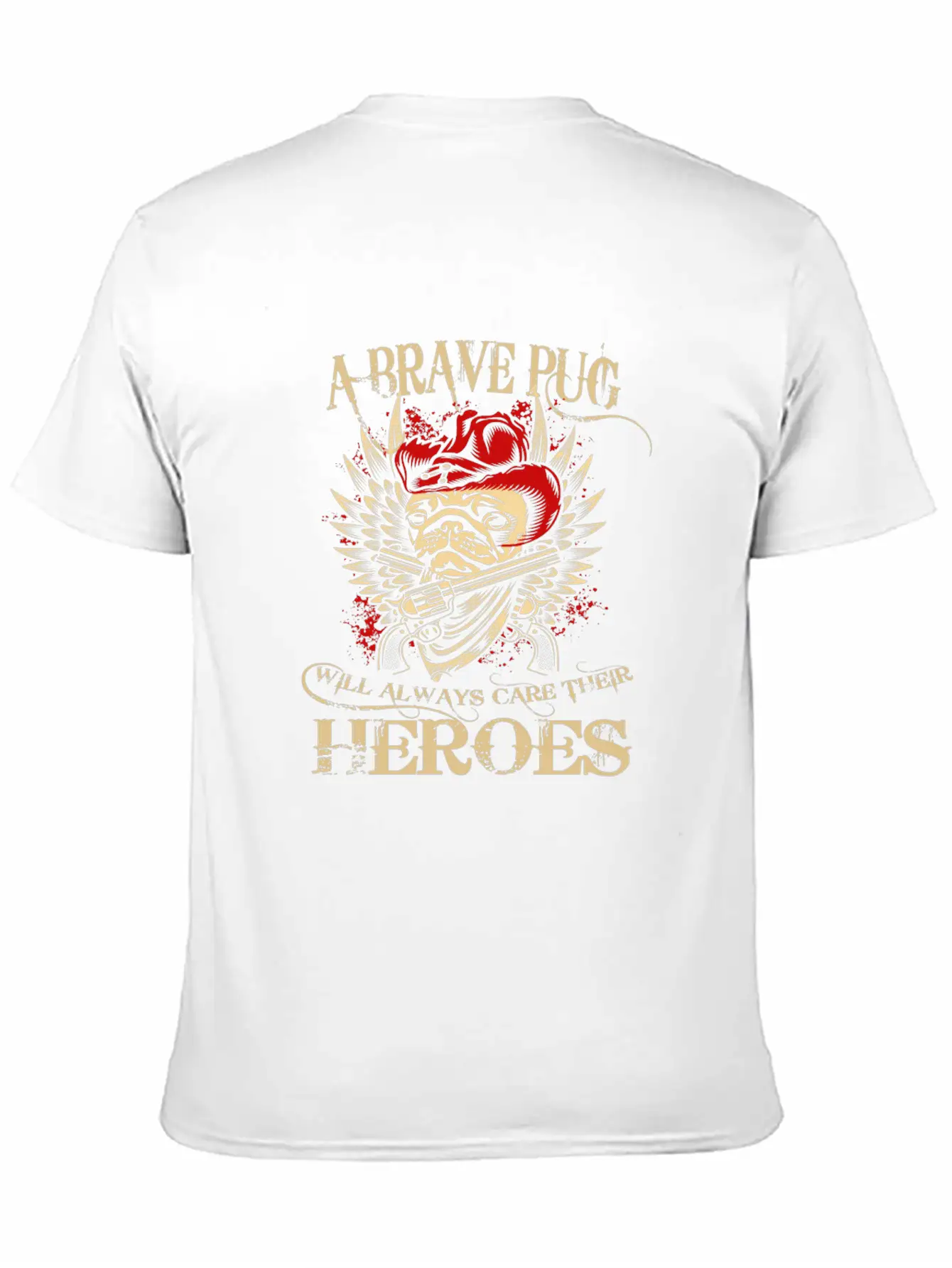 A Brave Pug Will Always Care Their Heroes Lightweight Cotton T-Shirt – Daily Comfort Graphic Shirt