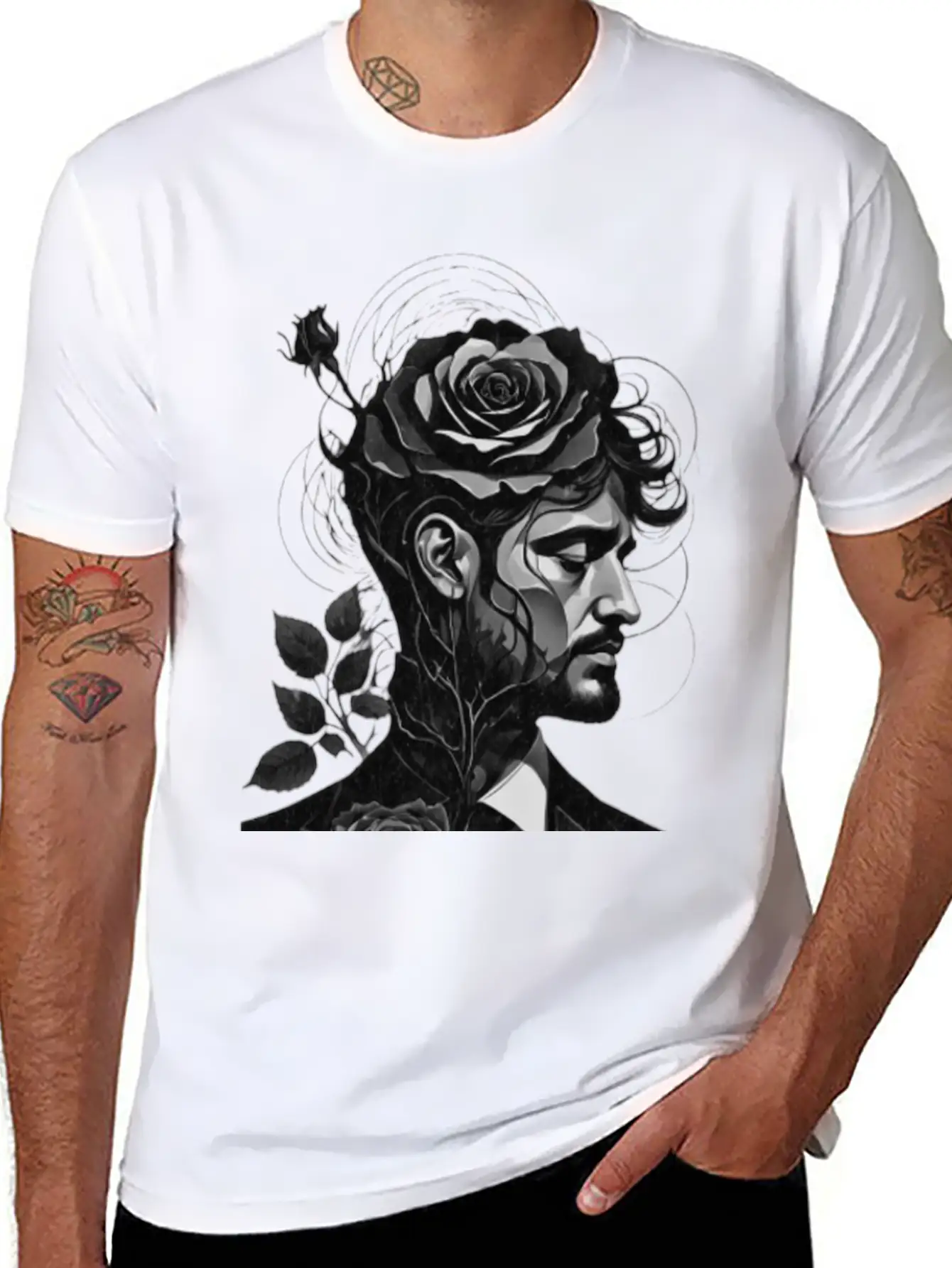 A Gentleman With A Heart Of A Rose Lightweight Cotton T-Shirt – Daily Comfort Graphic Shirt