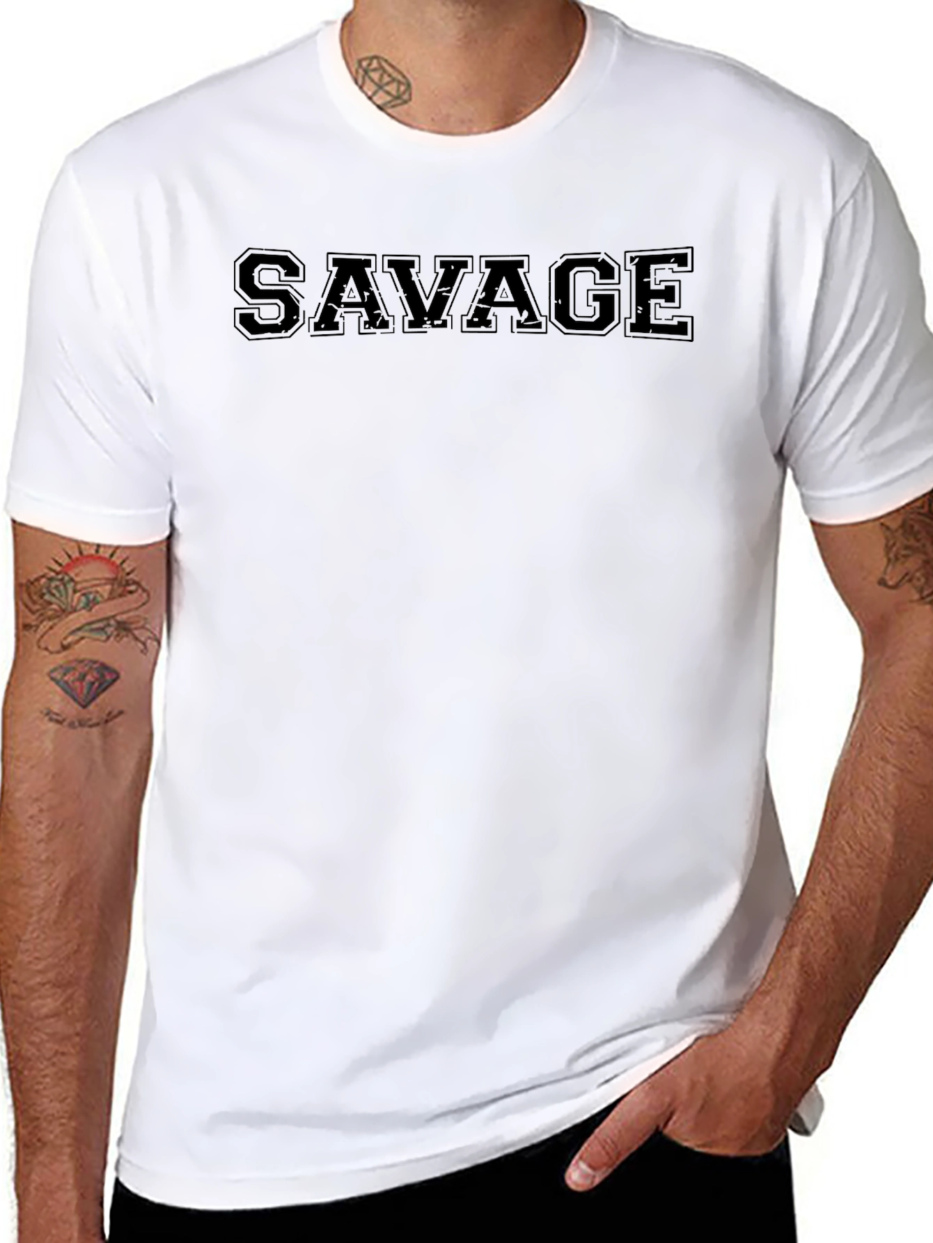 Savage Graphic Print Mens Black T-Shirt