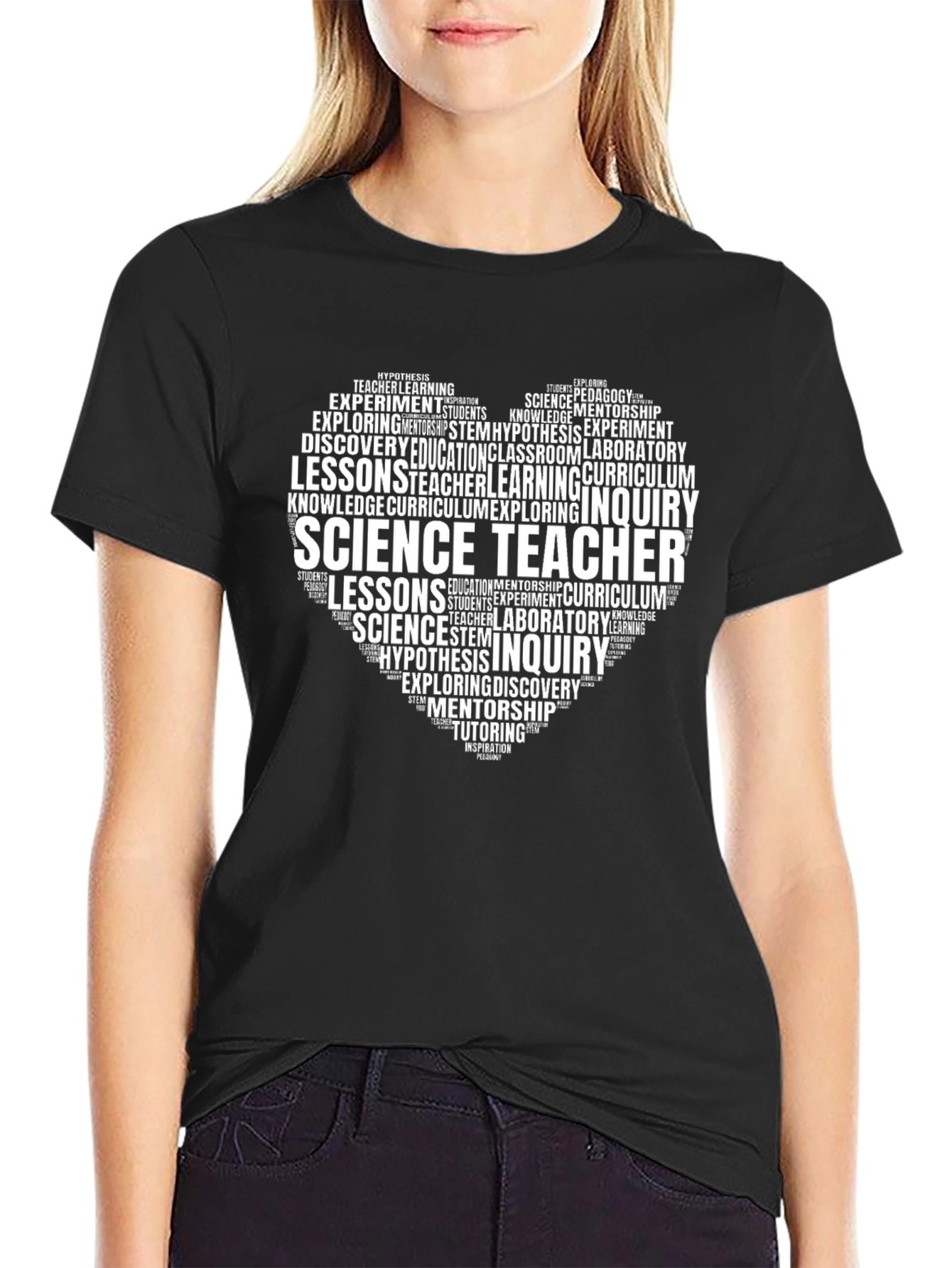 Science Teacher Heart Word Art T-Shirt