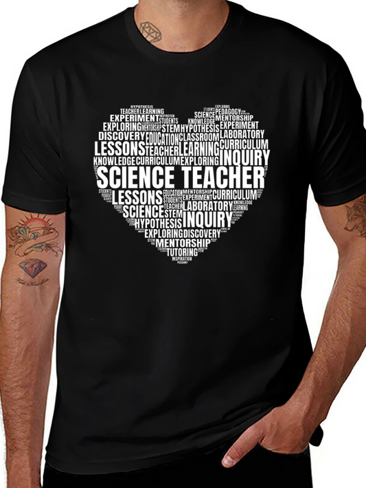 Science Teacher Heart Word Art T-Shirt