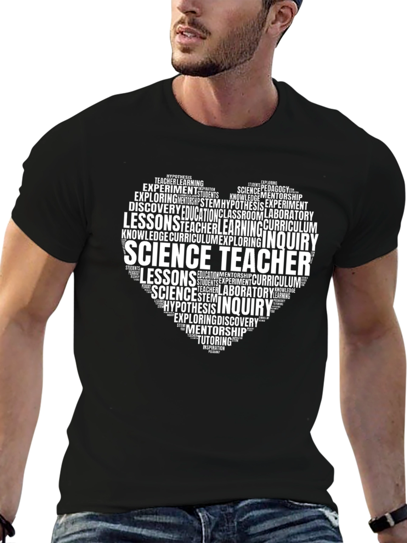 Science Teacher Heart Word Art T-Shirt