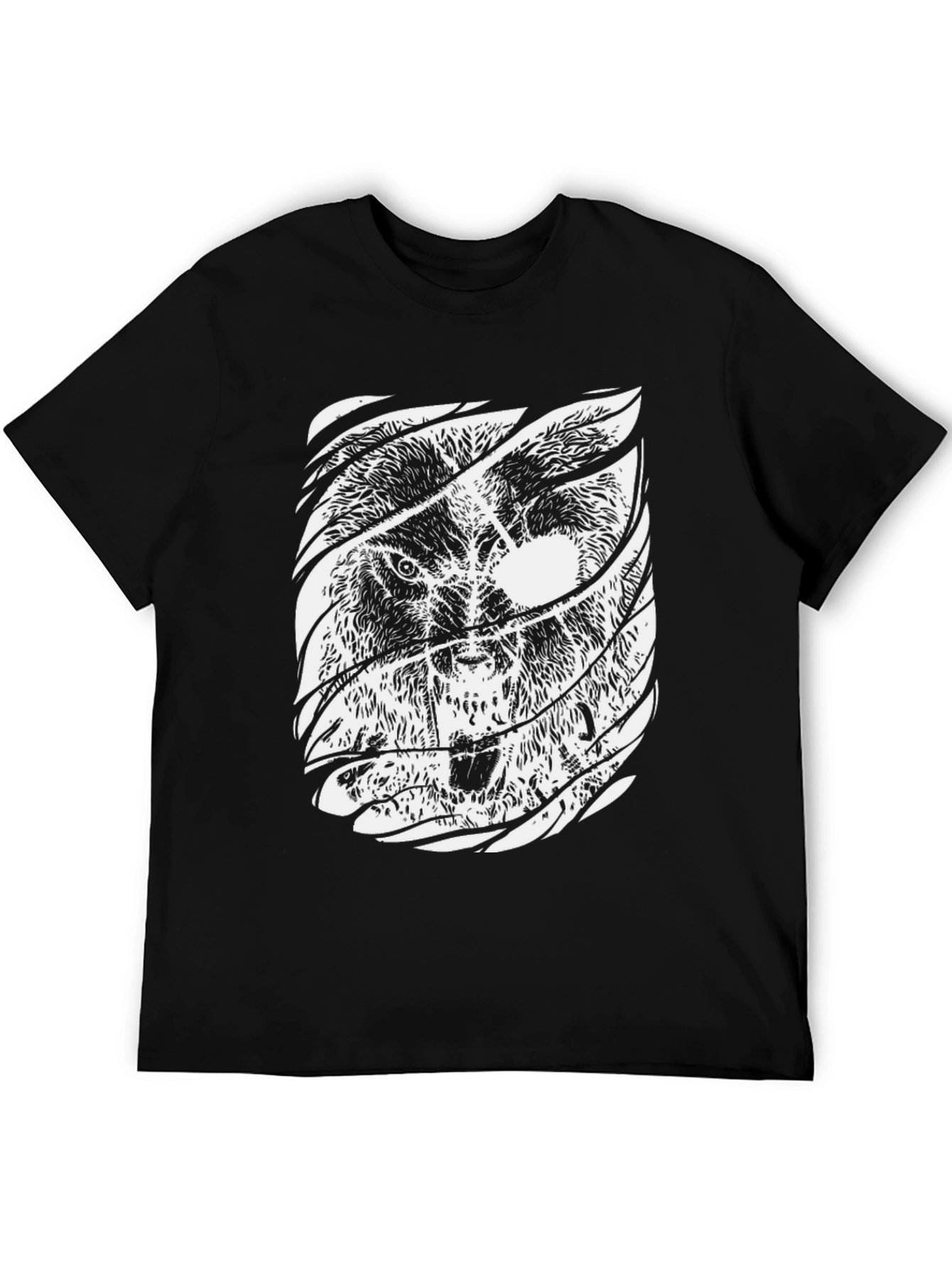 Black Lion Graphic Print Mens T-Shirt