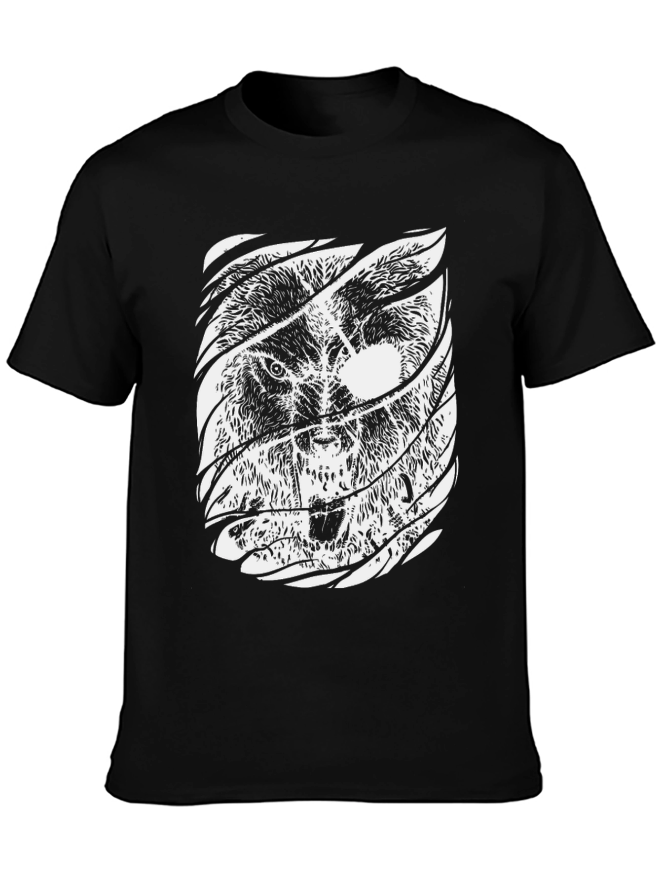 Black Lion Graphic Print Mens T-Shirt
