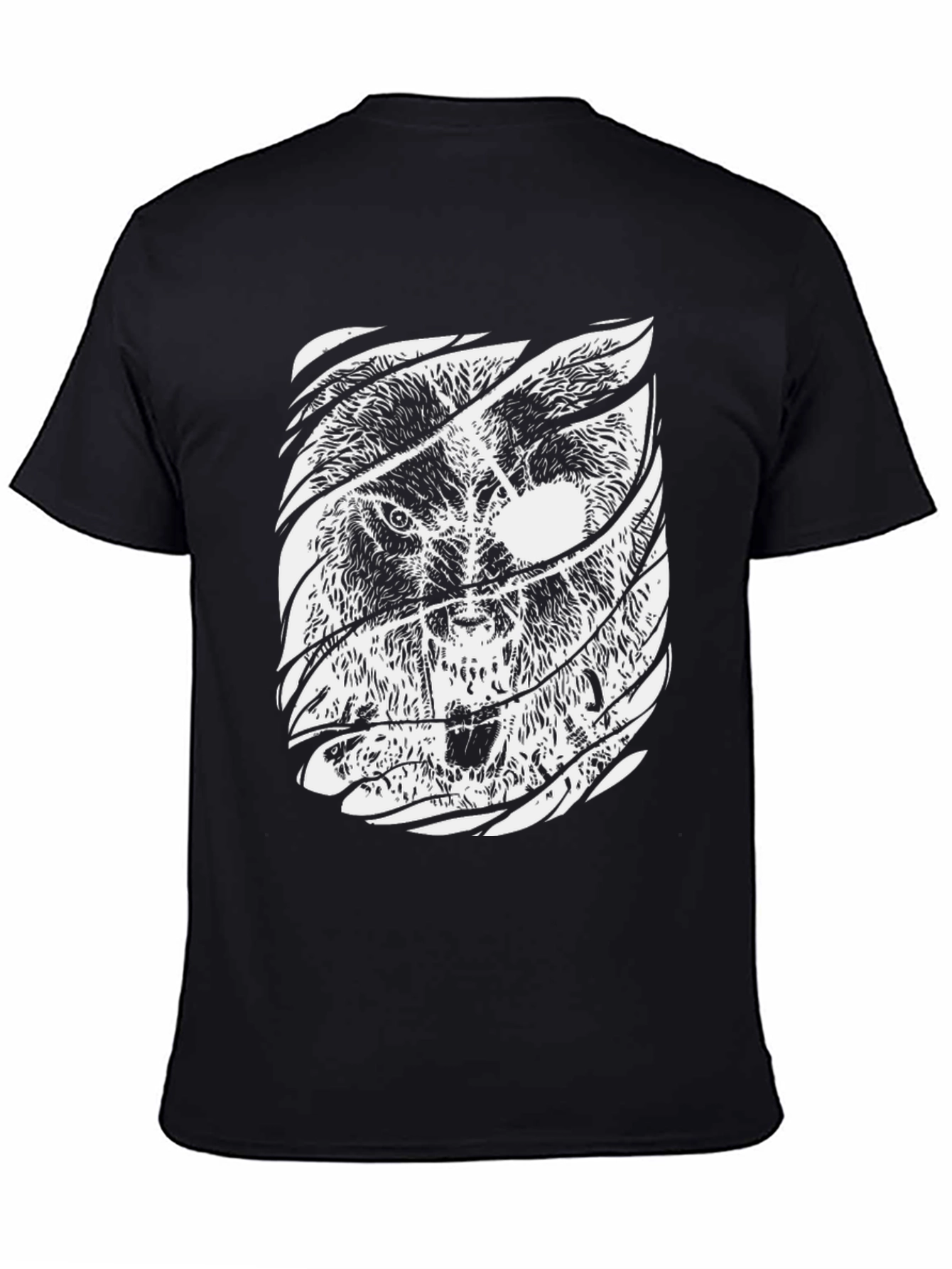 Black Lion Graphic Print Mens T-Shirt
