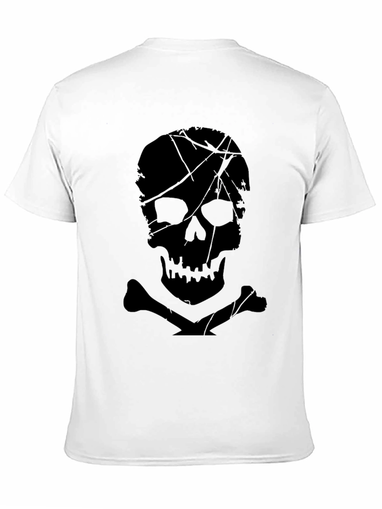 Skull & Crossbones Graphic Print Black T-Shirt