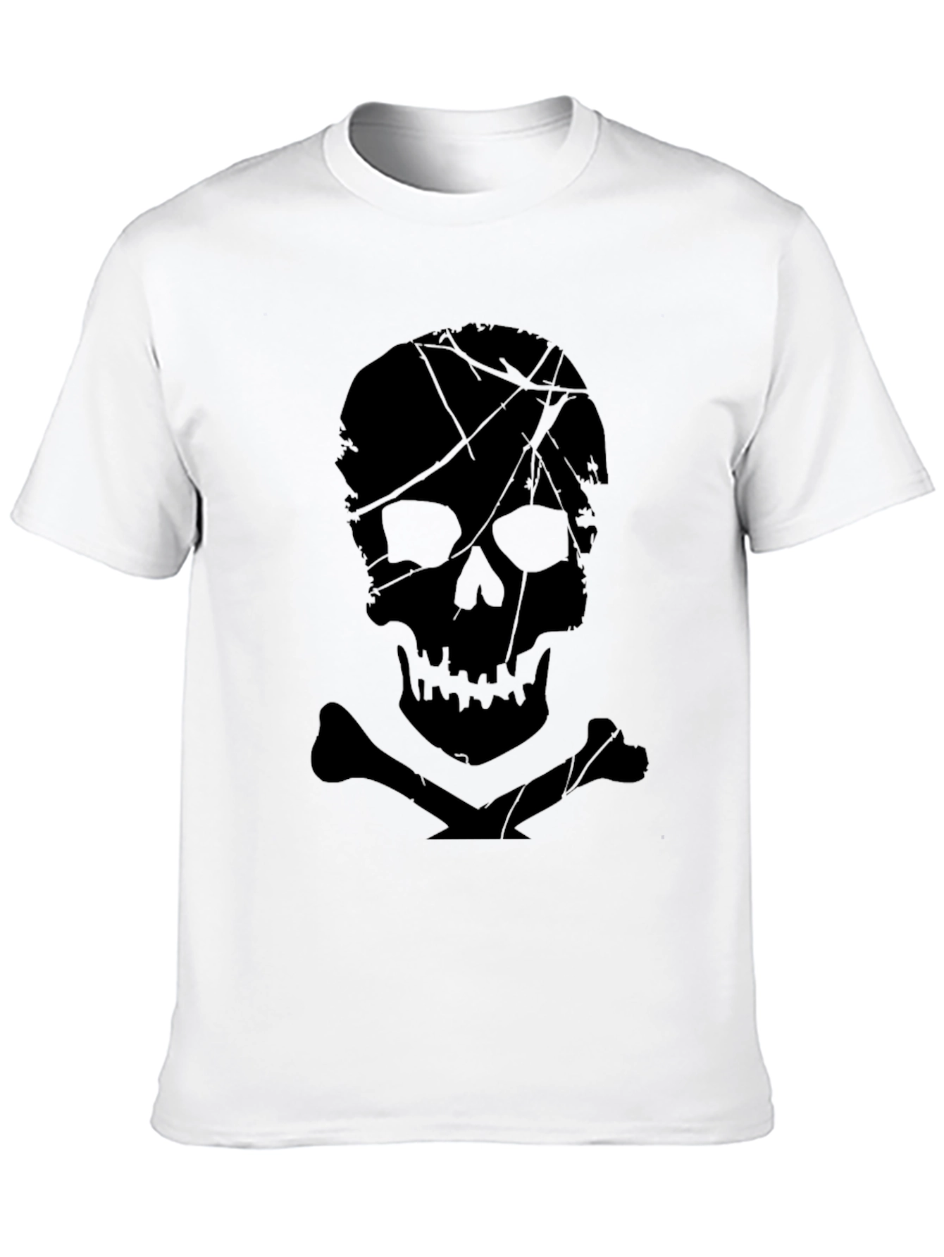 Skull & Crossbones Graphic Print Black T-Shirt