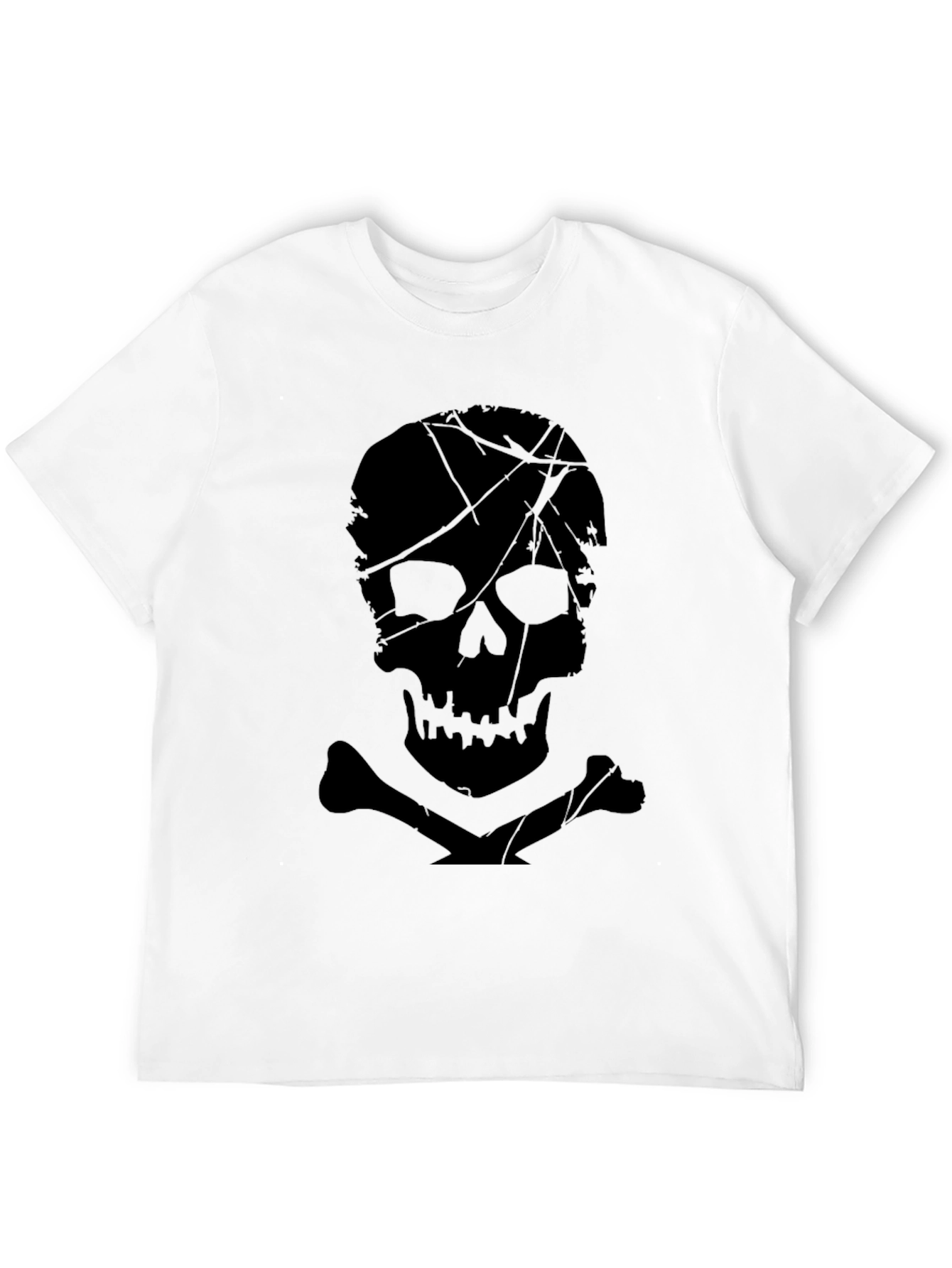 Skull & Crossbones Graphic Print Black T-Shirt