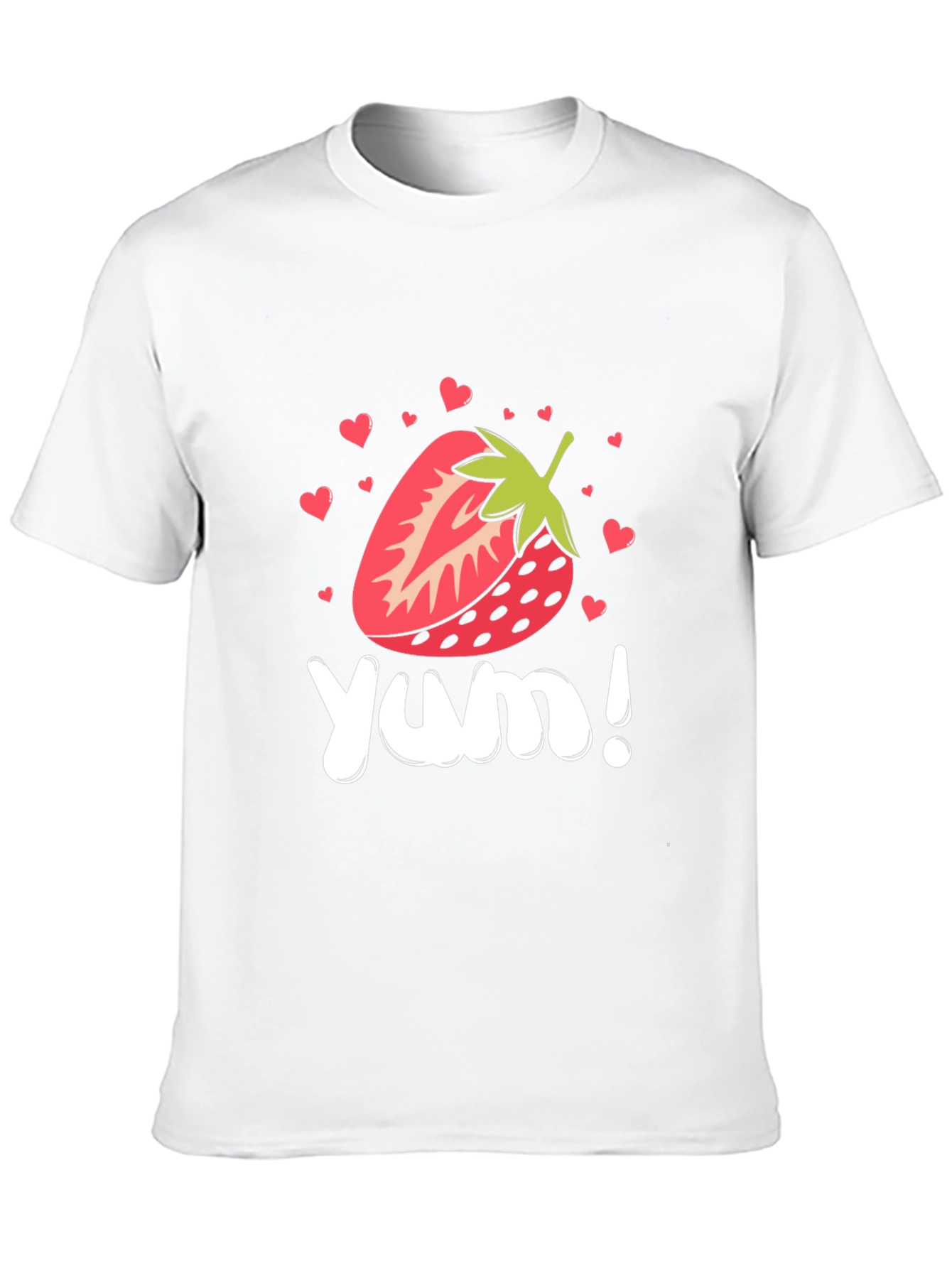 Strawberry Yum! Black Graphic T-Shirt