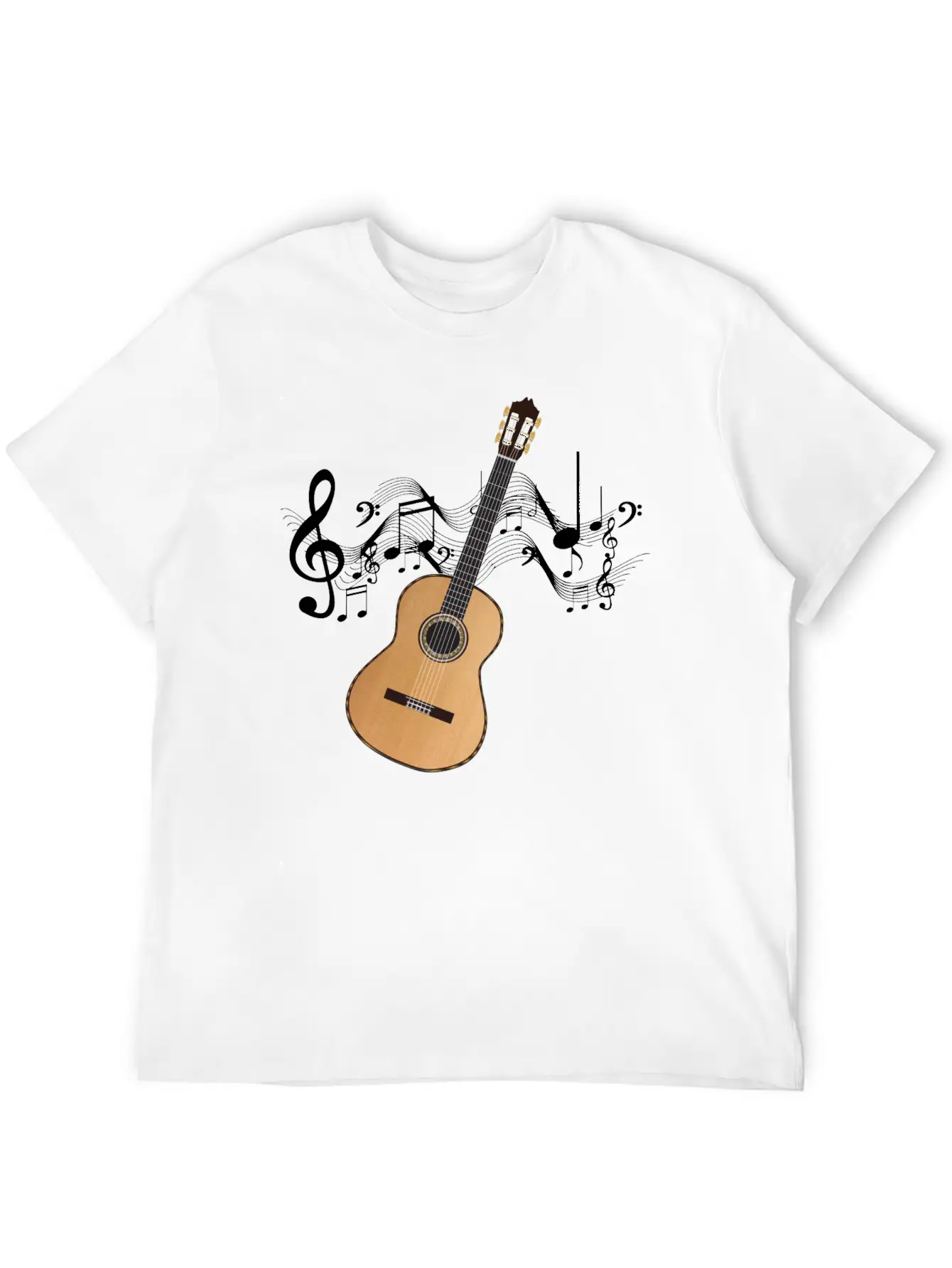 Acoustic Guitar Lightweight Cotton T-Shirt – Daily Comfort Graphic Shirt
