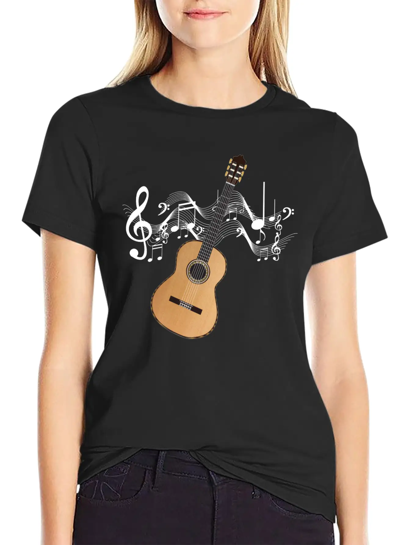 Acoustic Guitar Lightweight Cotton T-Shirt – Daily Comfort Graphic Shirt