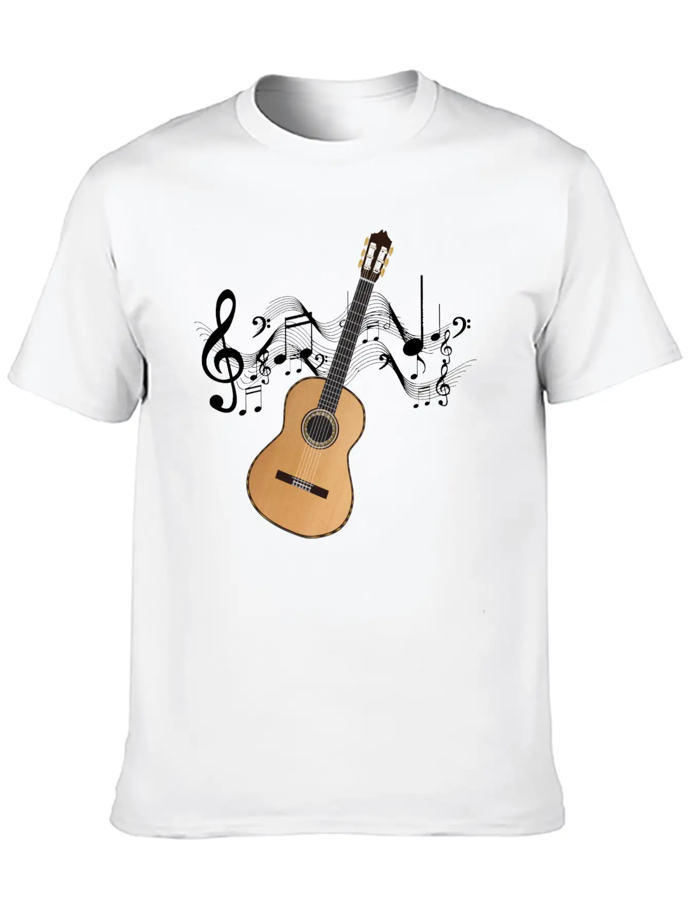 Acoustic Guitar Lightweight Cotton T-Shirt – Daily Comfort Graphic Shirt