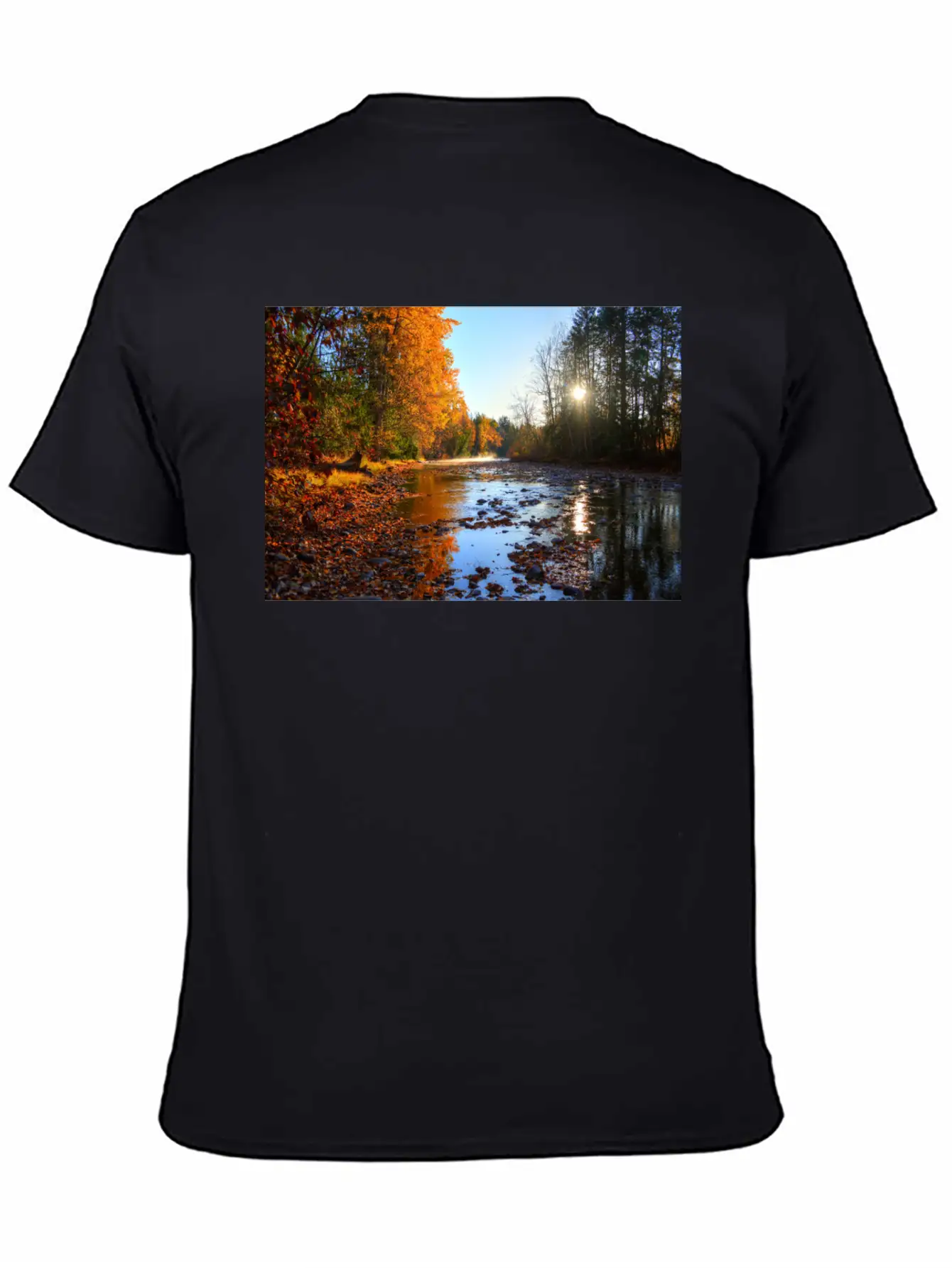 Adams River Mists R Haig Brown Park Photo Print 10 Lightweight Cotton T-Shirt – Daily Comfort Graphic Shirt