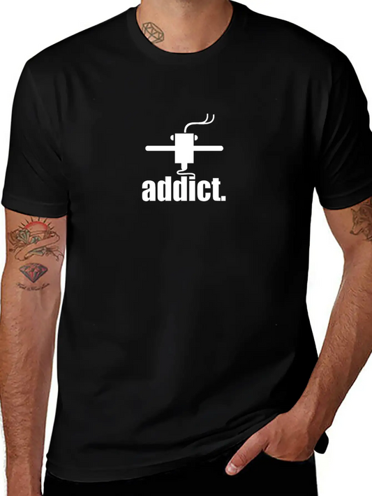 ADDICT. 3D-Print T-Shirt Lightweight Cotton T-Shirt – Daily Comfort Graphic Shirt
