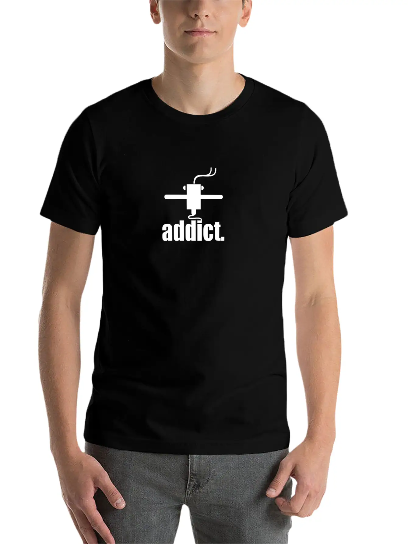 ADDICT. 3D-Print T-Shirt Lightweight Cotton T-Shirt – Daily Comfort Graphic Shirt