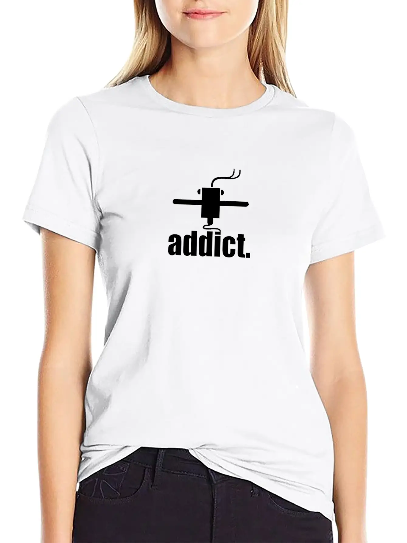 ADDICT. 3D-Print T-Shirt Lightweight Cotton T-Shirt – Daily Comfort Graphic Shirt