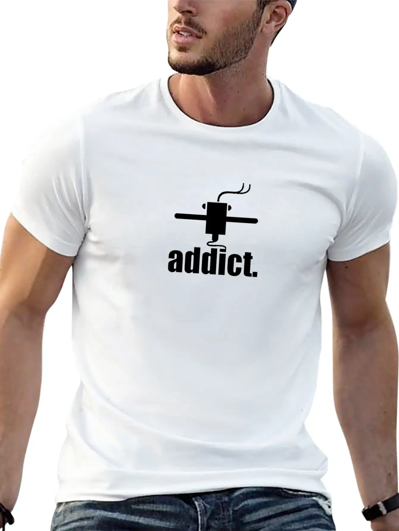ADDICT. 3D-Print T-Shirt Lightweight Cotton T-Shirt – Daily Comfort Graphic Shirt
