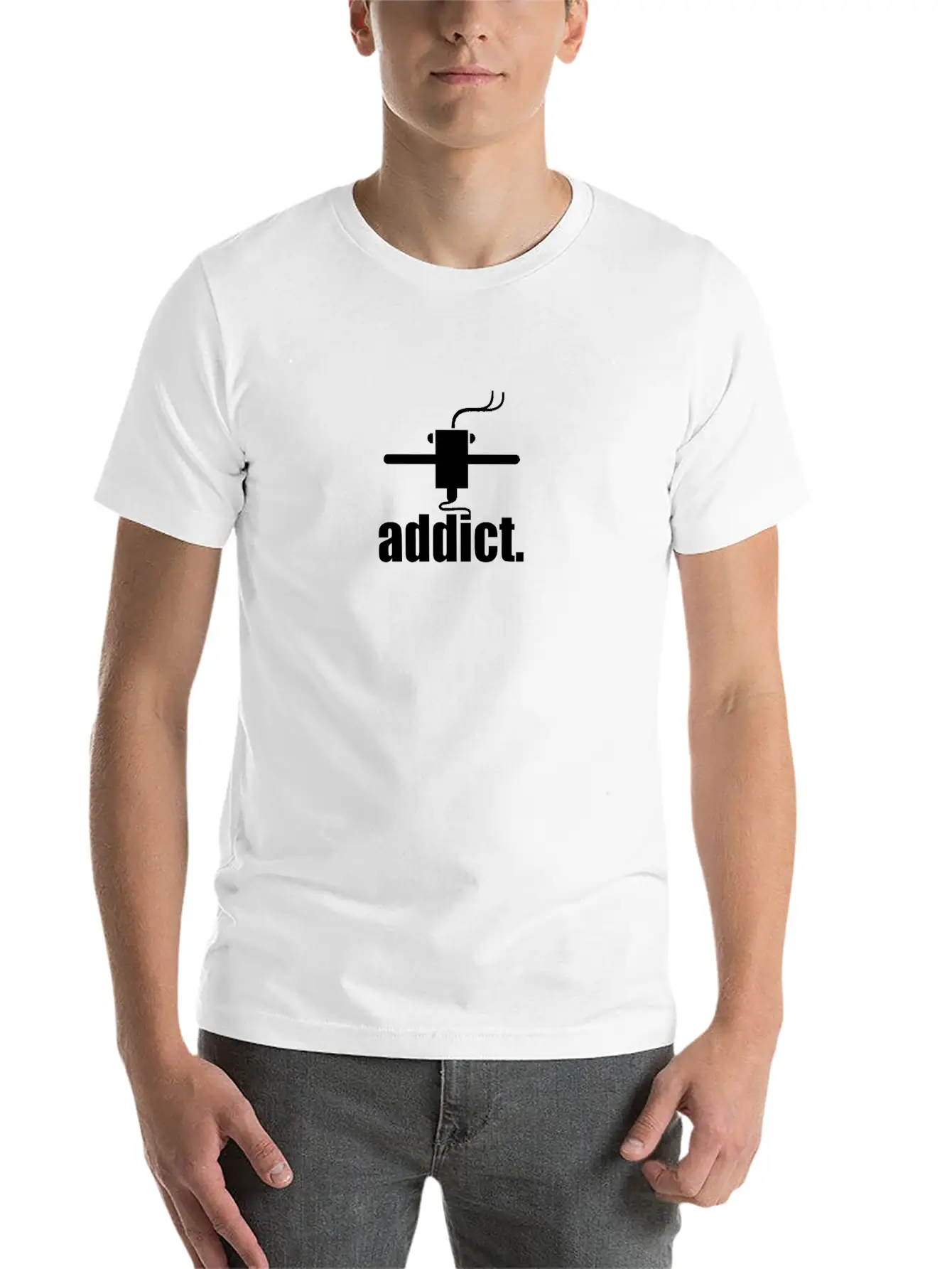 ADDICT. 3D-Print T-Shirt Lightweight Cotton T-Shirt – Daily Comfort Graphic Shirt